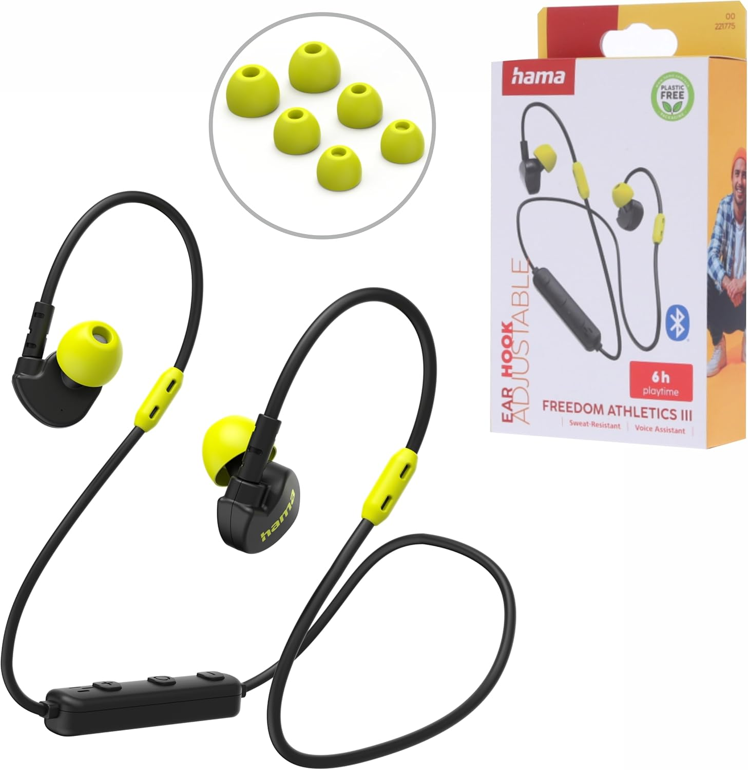 Hama, Freedom Athletics III Bluetooth Headphones, In-Ear, Microphone, Black image number 4