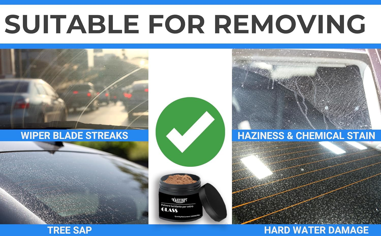 WANXINPT Glass Polish 2.82Oz (80G) Cerium Oxide High Grade Glass Polishing Powder - TREO 99% - 3.5 Microns, Scratch Remover, Polishing Compound (For All Glass Polishing) image number 4