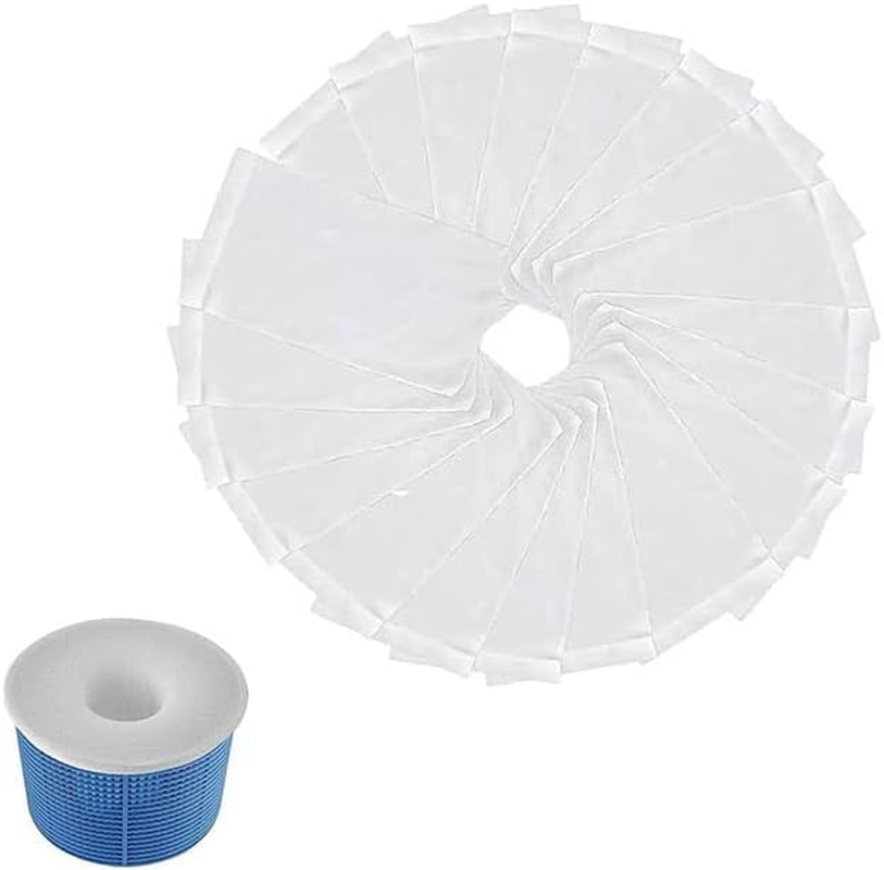 20Pcs Pool Filtersaver Socks Net,Pool Skimmer Socks,Pool Filter Basket Saver Socks,Net for Filter Skimmer Basket,Pool Skimmer Baskets Accessories for Debris and Leaves Inground