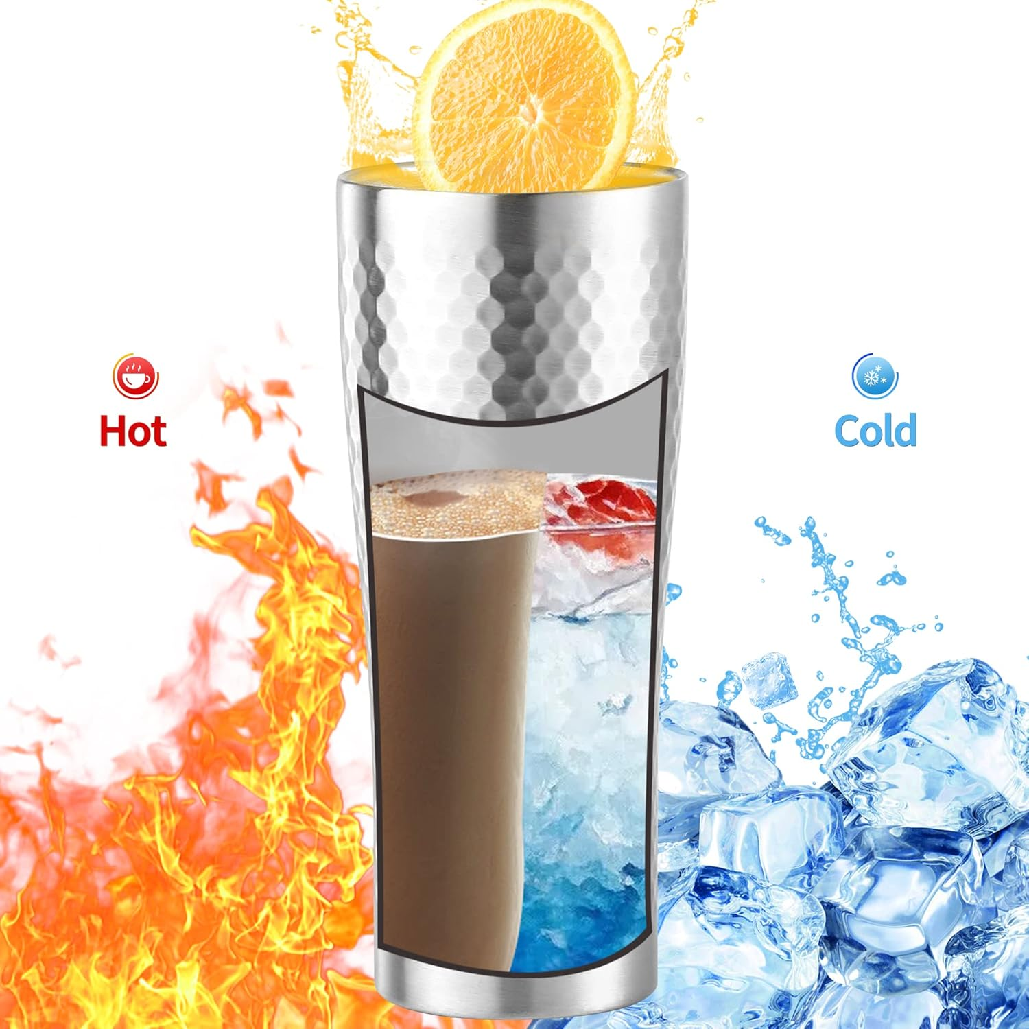 BEFOY Pint Cup - 16Oz Double Layer Cup Wall Stainless Steel Unbreakable Hot & Cold Drinking Cups for Home & Outdoor (510Ml, 2 Count (Pack of 1)) image number 4