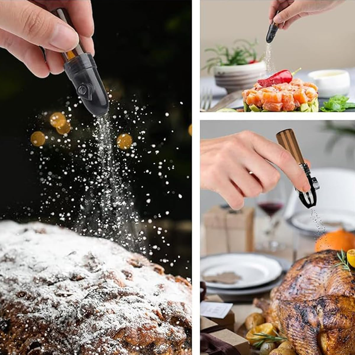 4 PCS Environmentally and Refillable Portable Spice Dispenser, with Knob Switch Storage Bottle, Salt and Pepper Shakers,Refillable Glass Bottle for Traveling image number 1