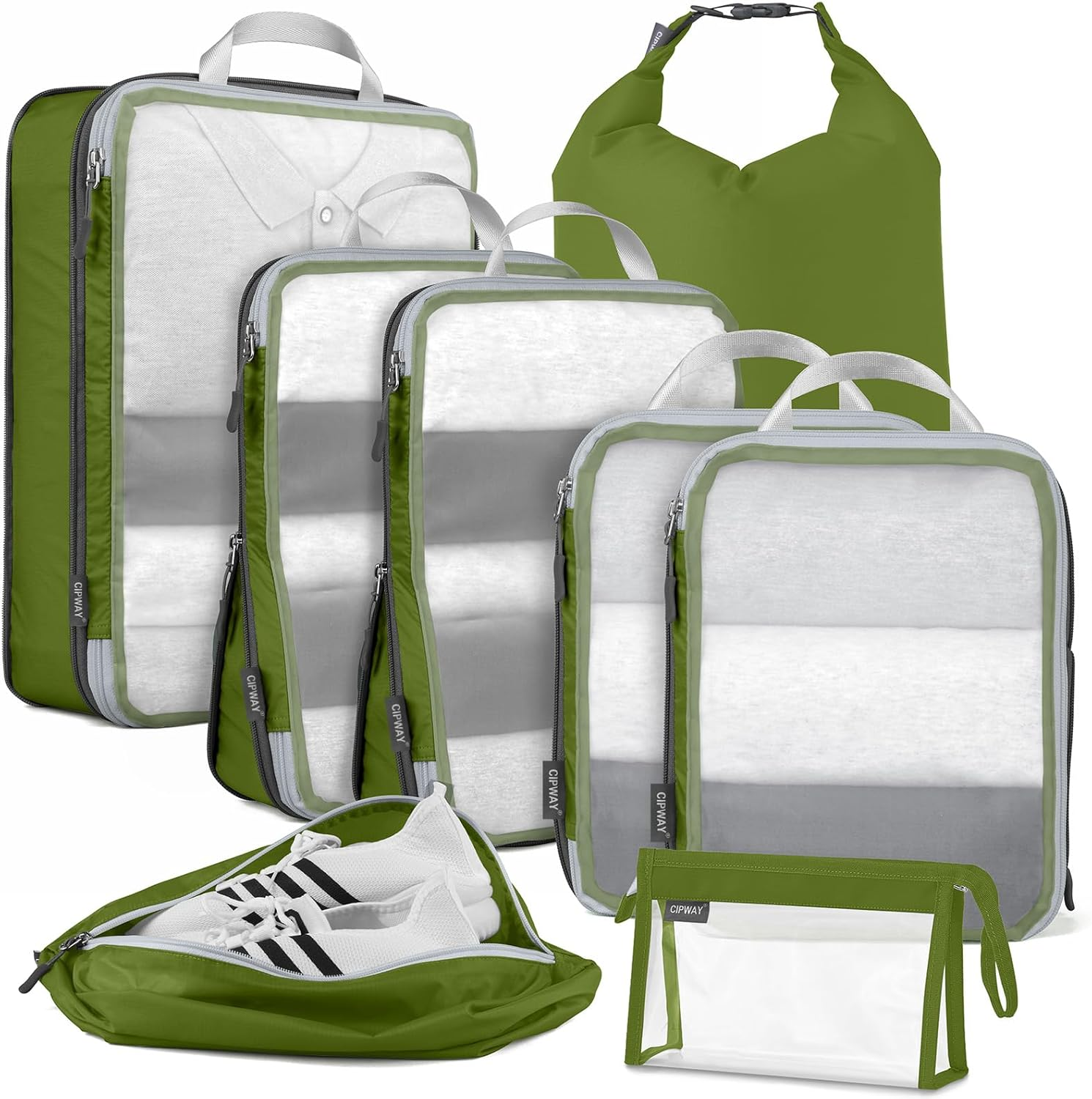 Cipway Compression Packing Cubes for Travel-Expandable Luggage Organizer Set Pack More in Less Space,Travel Gear Accessories image number 3