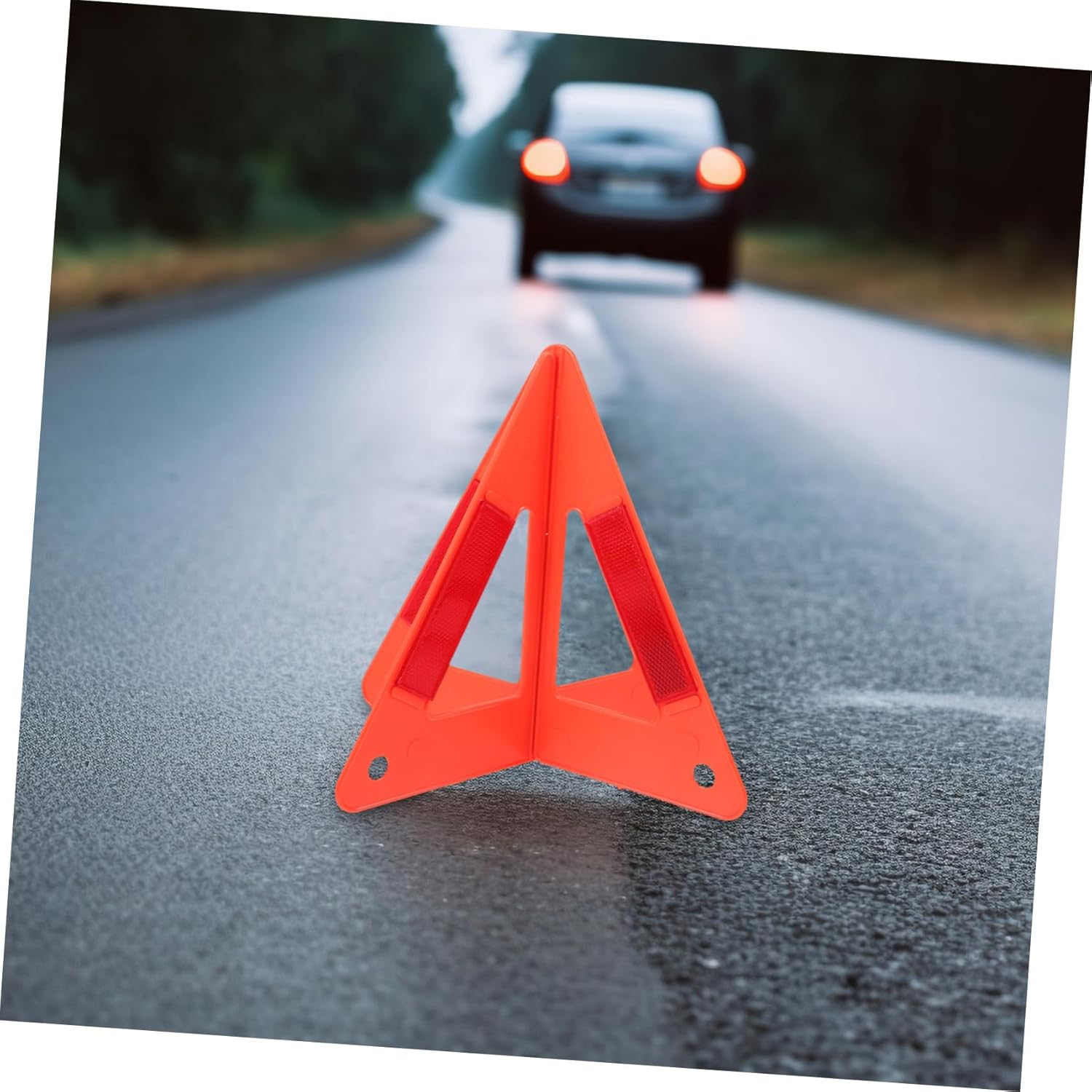 STOBAZA 2Sets Car Road Safety Warning Sign Reflective Triangle for Side of Road Use image number 3
