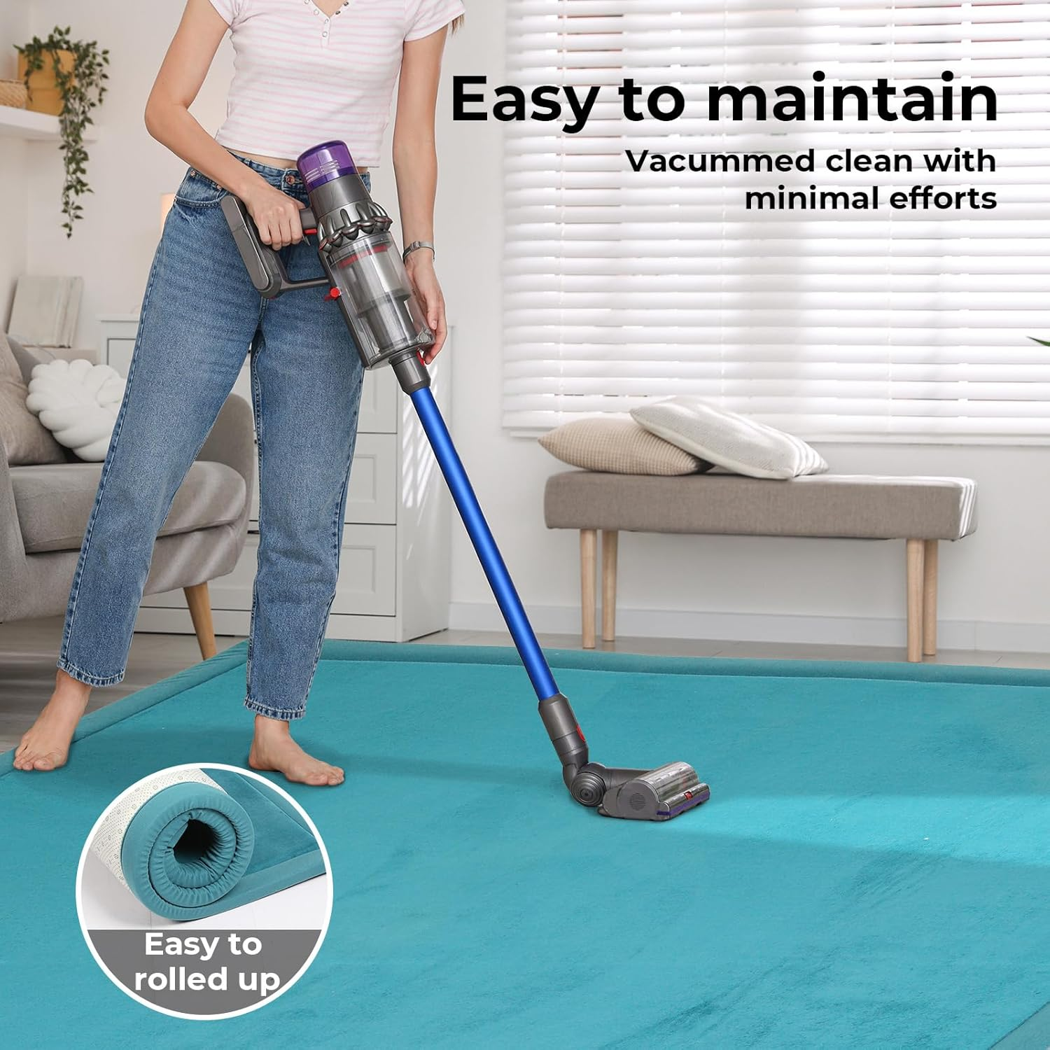 Marlow 120&times;200Cm Coral Velvet Area Rug,3Cm Thick Non-Slip Fluffy Short Pile Crawling Rug, Baby Play Mat,Nursery Modern Washable Soft Rug Yoga Tatami Mat for Children'S Room, Living Room，Bedroom (Blue) image number 4