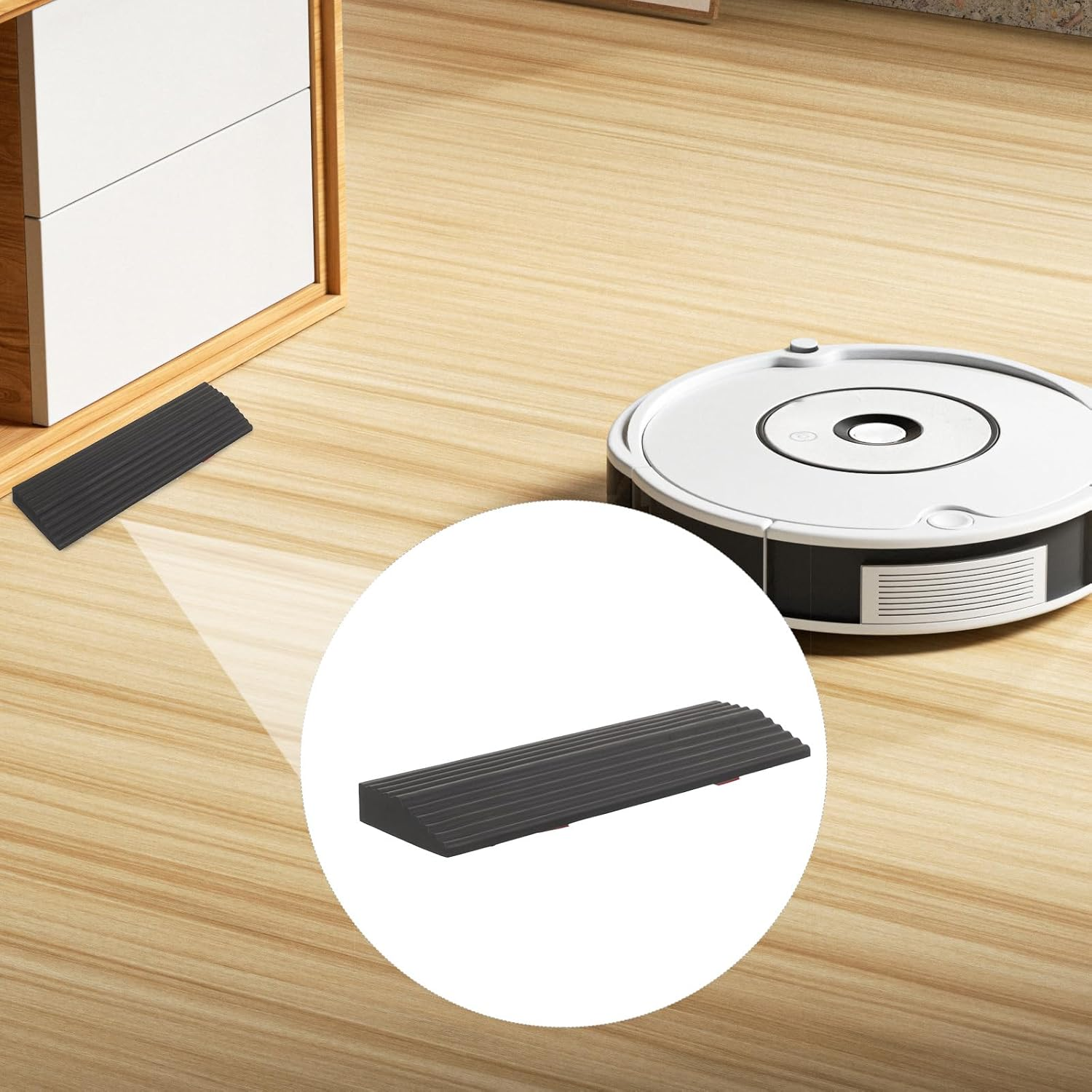 NOLITOY 5Pcs Rise Threshold Ramps for Doorways, Self-Adhesive Rubber Ramp, Door for Wheelchair, Robot Vacuum, Stroller, Non-Slip, Cuttable Rubber for Doorway, Bathroom, Kitchen image number 4