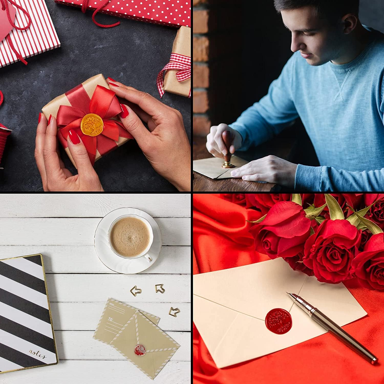 Wax Seal, Wax Seal Stamp Kit, Comes with Heater, Vintage Envelope, Wax Melting Spoon and More. Sealing Wax, for Making Wedding Invitations, Letters and Other Craft Projects (Multicolor) image number 6
