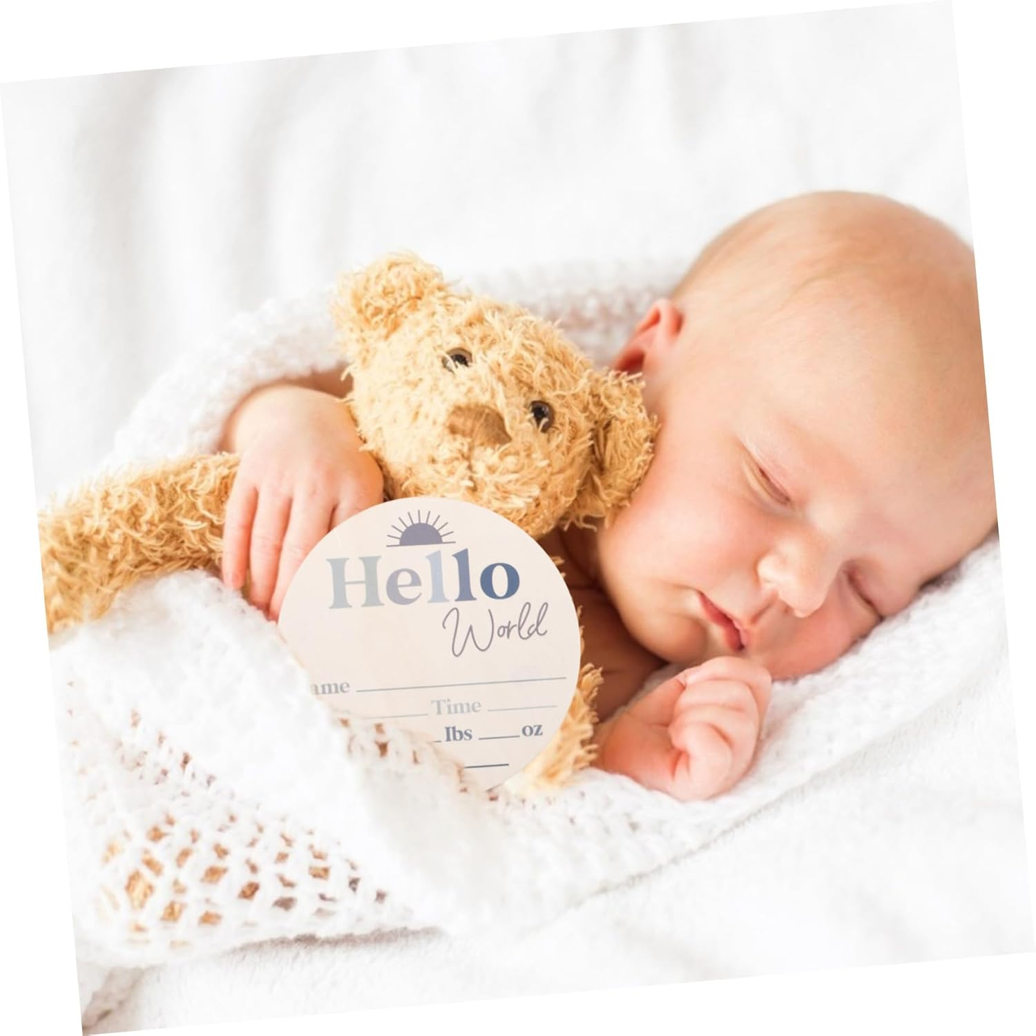 Wood Milestone Discs Growth Commemorative Card Newborn Announcement Sign Monthly Achievements Shower Decorations image number 1