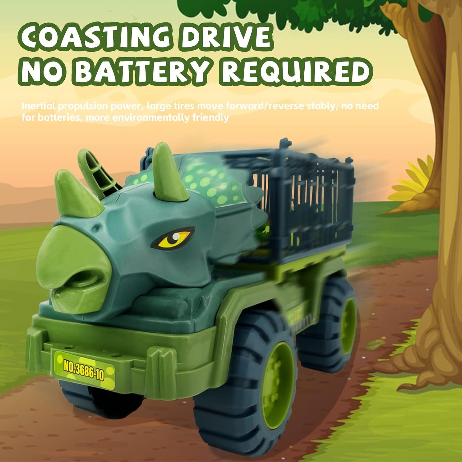 Dinosaur Truck Toy for Kids 3-7, Vehicle Carrier Car Toys with Dino Figures & Play Mat, Fun Toy Set Gifted for Boys and Girls, Exciting Adventures Await! image number 5