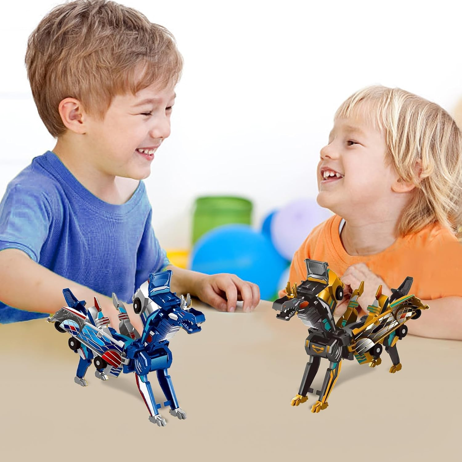 Dinosaur Car Toy into Dinosaurs,Fun - Collision Car Toys for Birthday Christmas Easter Boys & Girls Age 3 4 5 6 7 8 Years (2Pcs) - Blue-2Pcs image number 4