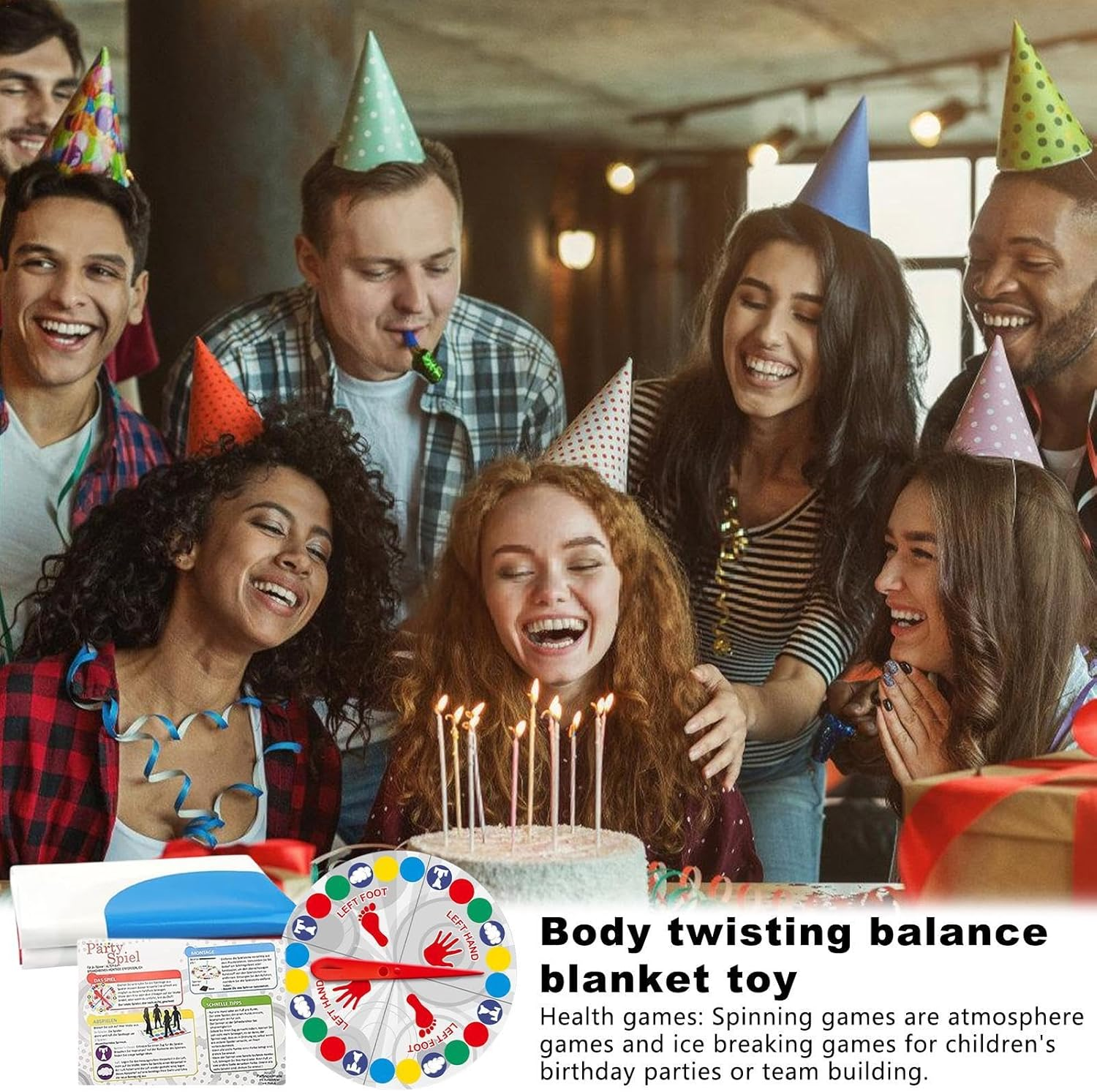 Game - Classic Twist Poses Floor Game I Twisting Mat Game, Board Games Activity Mat, Floor Games with Mats, Twist Poses Large Mat Balance Mat Interactive Toys for Kids and Adults. image number 2