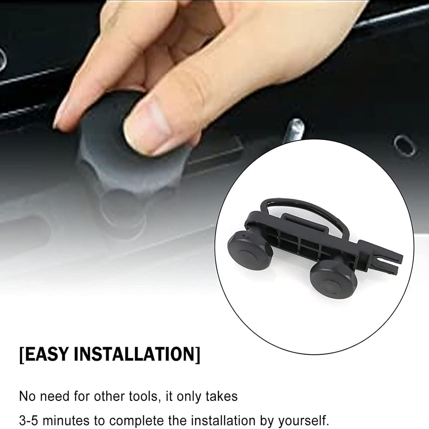 Sporacingrts 4 PCS Roof Box U-Bolt Clamps Rooftop Car Van Mounting Accessories U-Bracket Mounting Accessories, 85Mm Internal Width, with 8 Lock Nuts, 2 Strap Kit for Most Cars image number 3