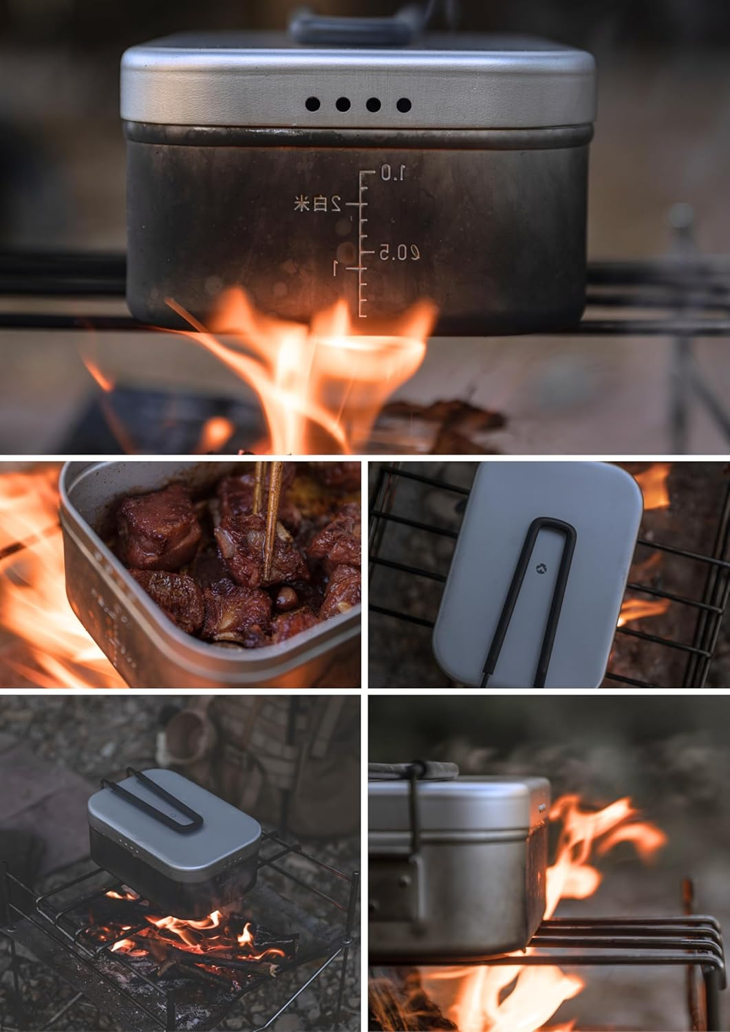 CAMPINGMOON Mess Tin 1.3L Aluminium Camping Cookware Extreme Thick S-2013