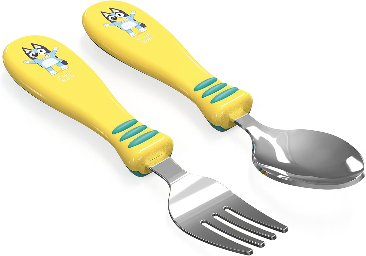 Zak! Designs Bluey Kid Flatware Fun Character Art on Both Utensils, Non Slip Fork and Spoon Set Is Perfect for Encouraging Picky Eaters to Finish Their Plates, 2 Pack (4 PCS) image number 4