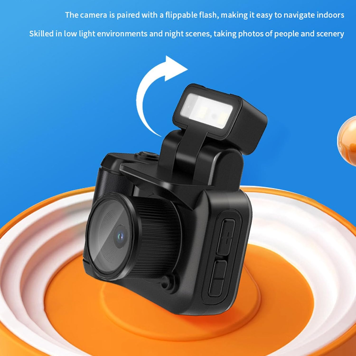 Bewinner Mini Keychain Camera for Students Recording Campus Time, 2MP 1080P HD Compact Vlog Travel Camcorder with Color Screen for Teens, Kids image number 3