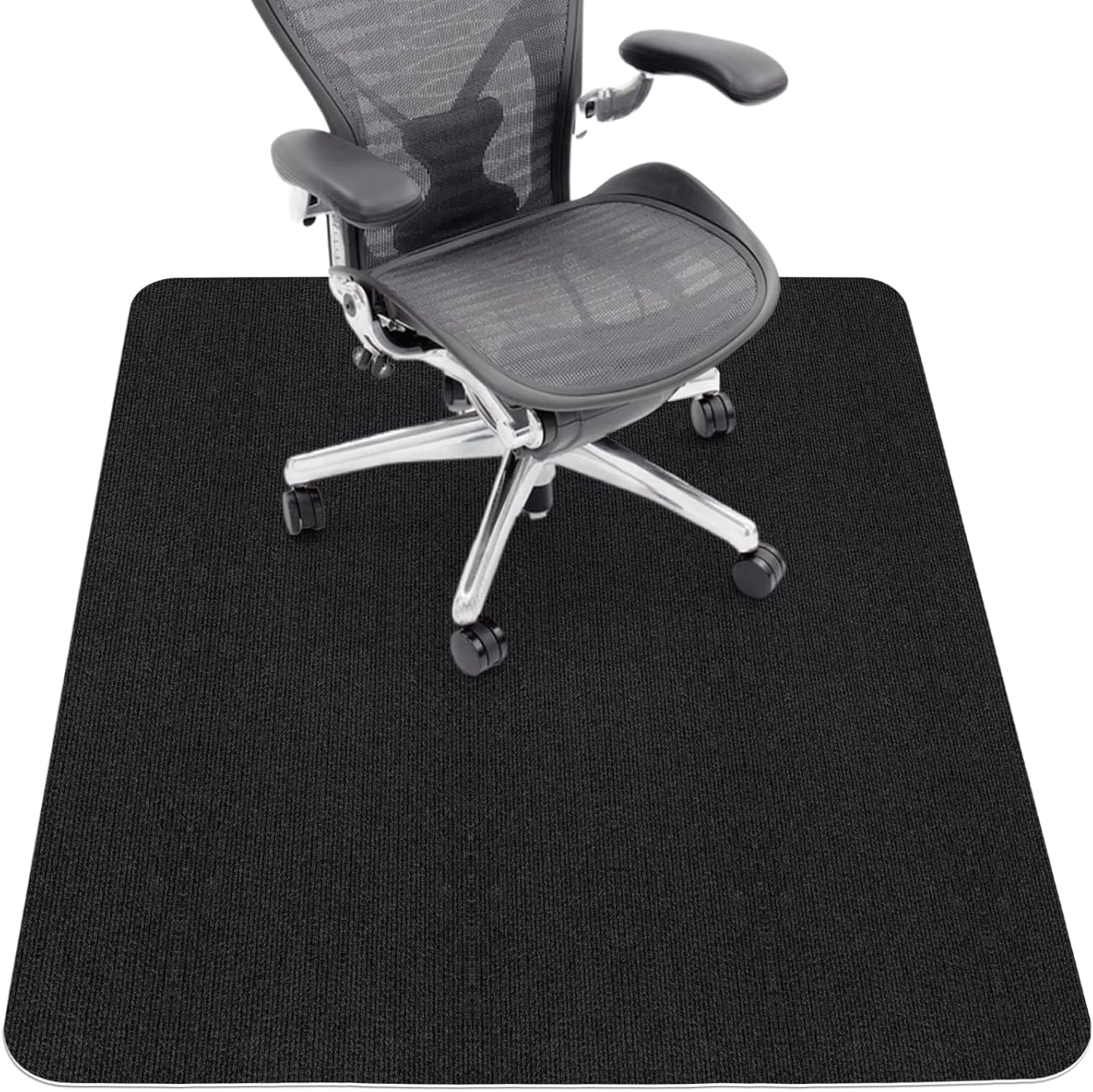 Sycoodeal Office Chair Mat for Hardwood/ Tile Floor,Computer Gaming Chair Mat,Large Floor Protector Rug,Anti-Slip,Easy to Clean,Black(48"X36") image number 4