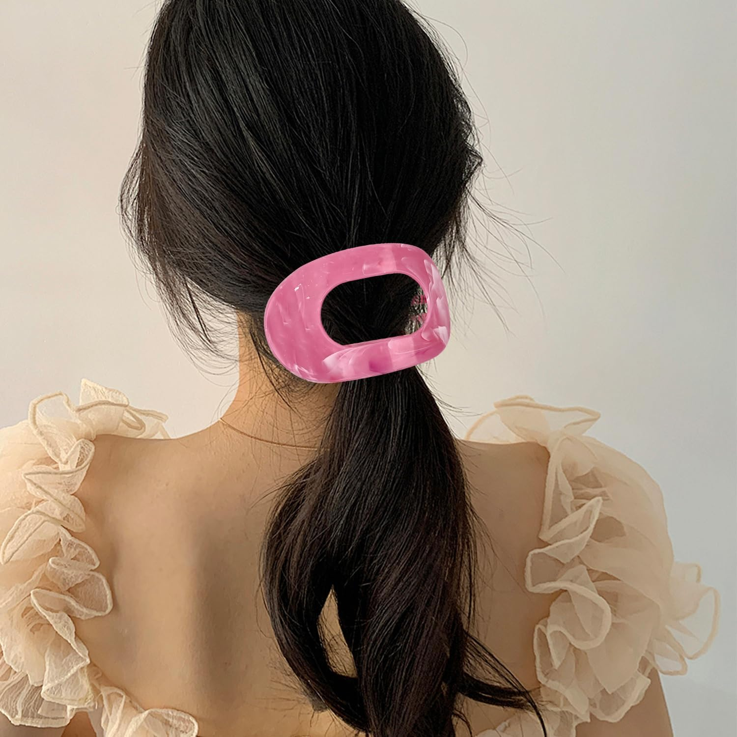 Large Hair Clips for Women French Matte Flat Claw Clips Strong Hold for Thick and Thin Hair 3 Pack in 3 Colors (Combination 2) image number 6