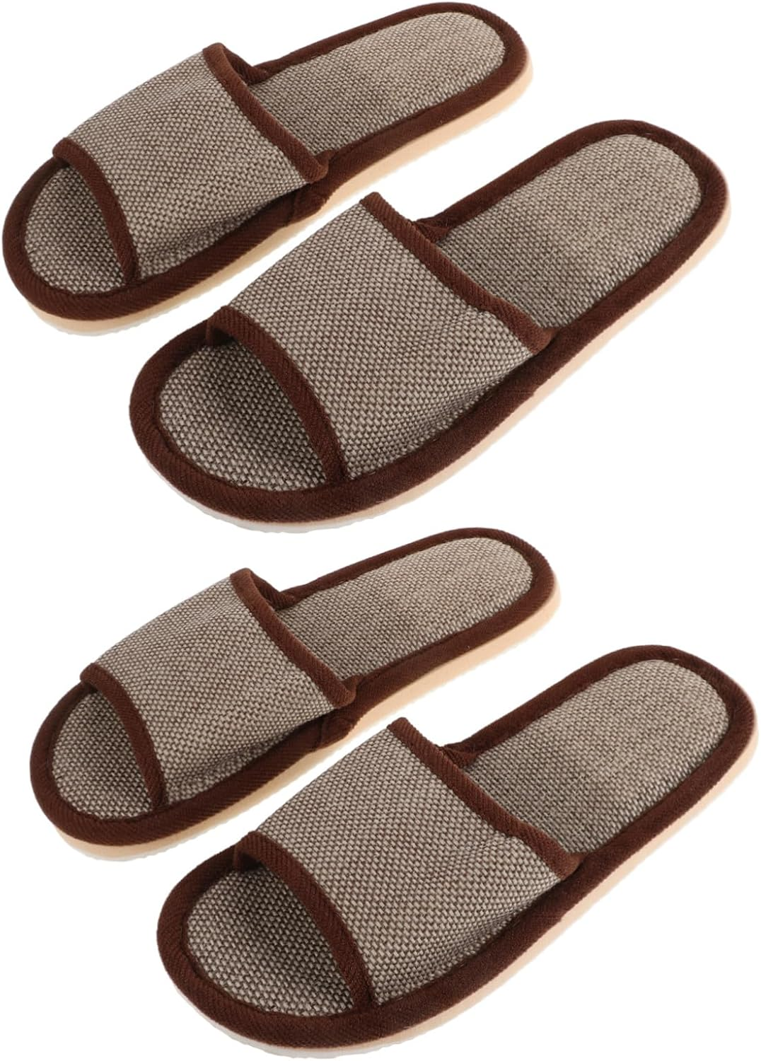 VALICLUD Summer Cotton Linen Slippers Non Slip EVA Sole Lightweight Home Hotel Slippers for Bathroom and Indoor Use image number 3