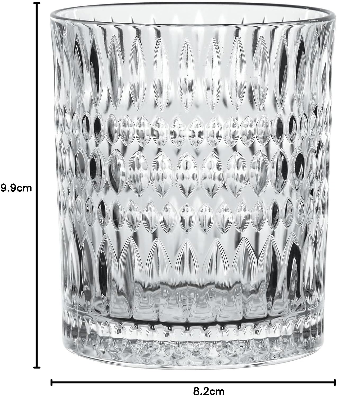 Nachtmann Ethno Whisky Tumbler, Clear &ndash; Luxurious Crystal Glass for Whisky & Cocktails &ndash; Machine-Made Drinkware with Eye-Catching Modern Design &ndash; 304 Ml Capacity (Pack of 4) image number 4