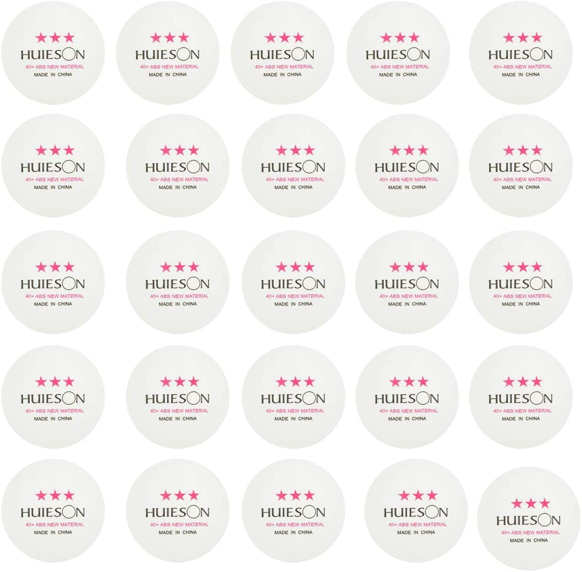 3-Star Table Tennis Balls 40+ Advanced ABS Plastic Premium Training Ping Pong Balls (25-Pack White) image number 1