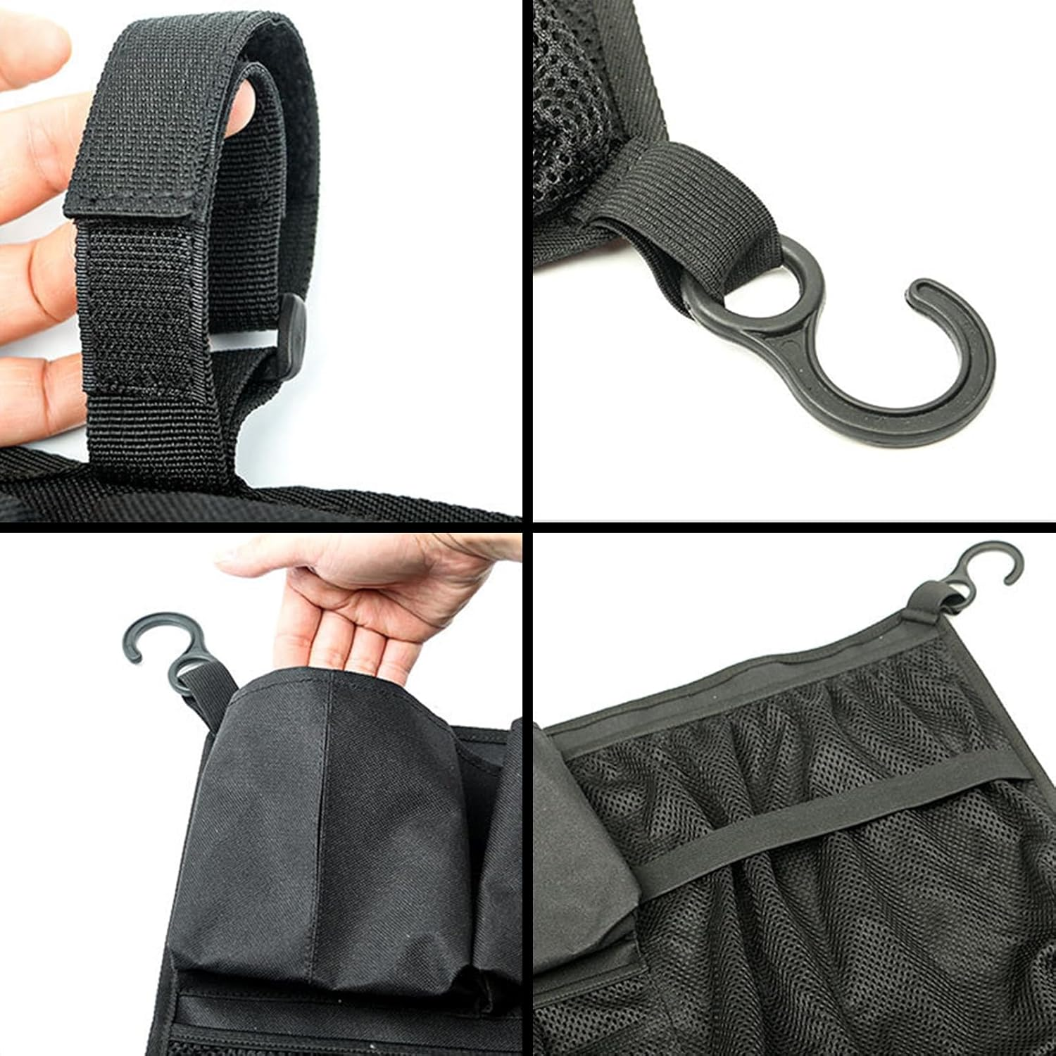 Stroller Wagon Cargo Net,Compatible with Wonder-Fold All W-Series Models, Large Capacity Mesh Cargo Storage Net with Sorting Pockets, Large Capacity Mesh Cargo Storage Net,Black image number 1