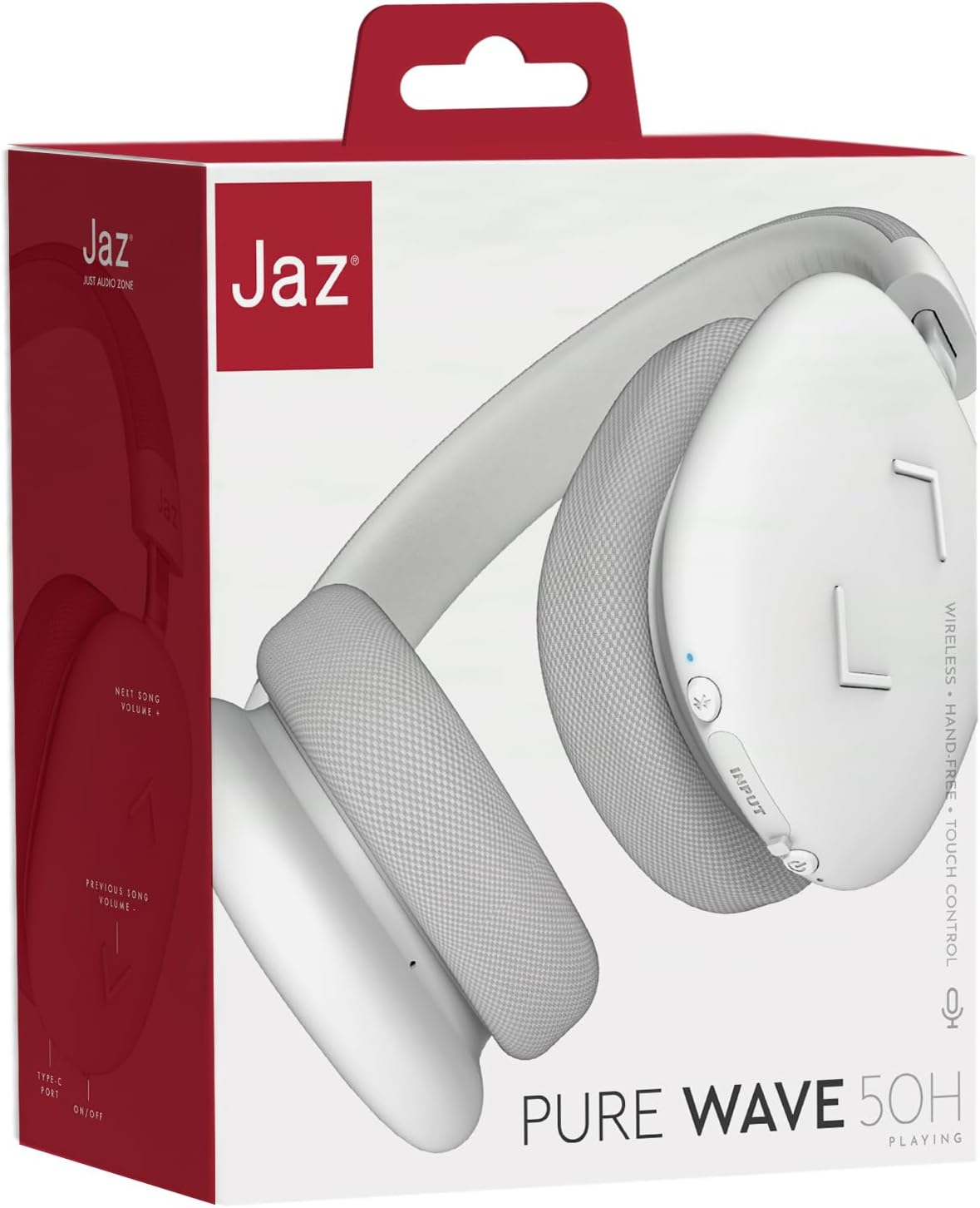 JAZ Pure Wave Wireless Gaming On-Ear Headphones, Low Latency, 3.5Mm Jack Port, Built-In Microphone and Control, Charging and AUX Cable Included, for Smartphone, Tablet image number 1