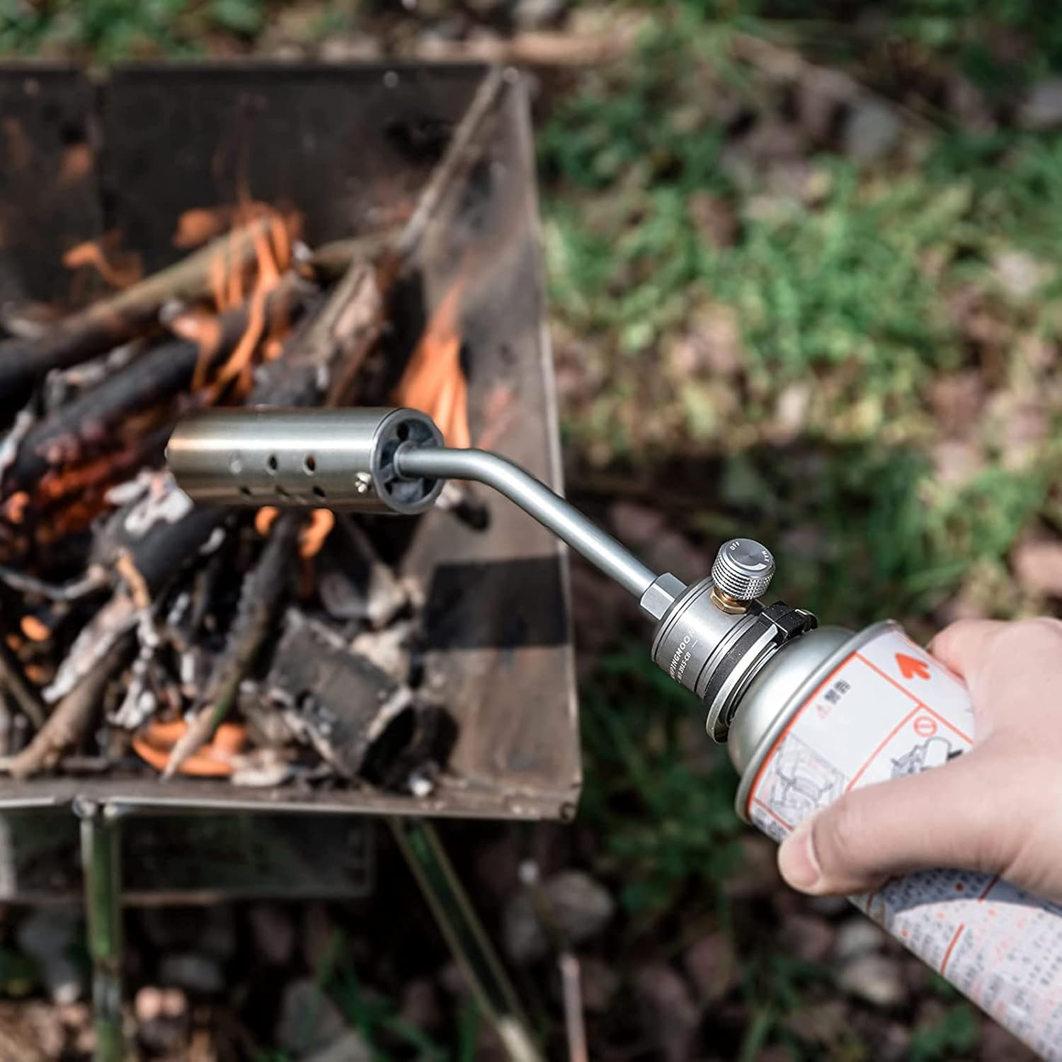 Campingmoon Butane Gas Torch High Power Kitchen Blow Torch for Cooking Flame Adjustable Gas Torch for Outdoor Charcoal Starter BBQ, Baking, Brulee image number 5