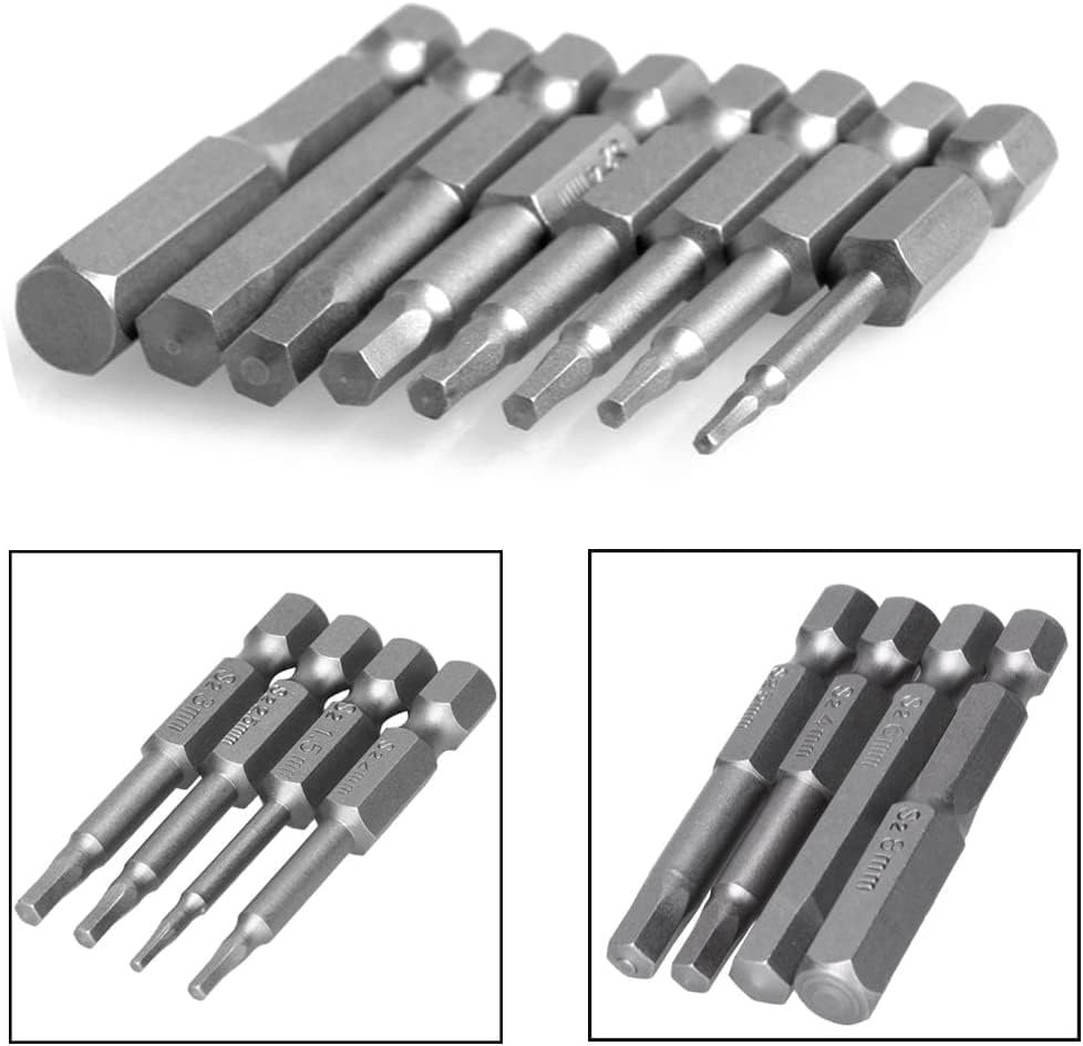 Bestgle 8 Pcs Magnetic Screwdriver Drill Bit Set H1.5-H8 Inner Hexagon Head Allen Wrench Bits with 1/4 Inch Hex Shank, 50Mm Length image number 2