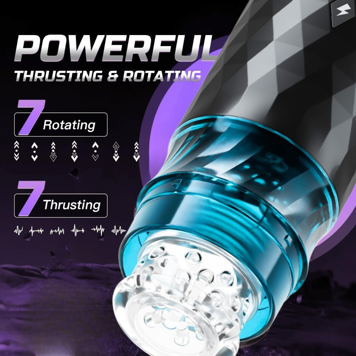 PLEASURE PULSE Male Masturbator Sex Toy for Men Smart AI APP Controlled Ai-Powered Motion Syncing to Adult Video Content NEW 2025 Next Gen Automatic Masturbating Cup with 7 Thrusting & 7 Rotating Modes for Penis Stimulation, Electric Pocket Pussy, 3D Realistic Blowjob, Hands-Free Stroker, Strong Suction Cup, Dominion Black image number 3