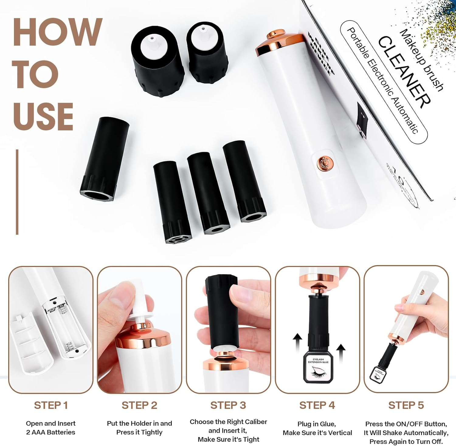 BUCICE Glue Shaker for Eyelash Extensions, Electric Nail Lacquer Shaker, Electric Shaker Time Saving Handsfree Tool Glue Nails Polish image number 6