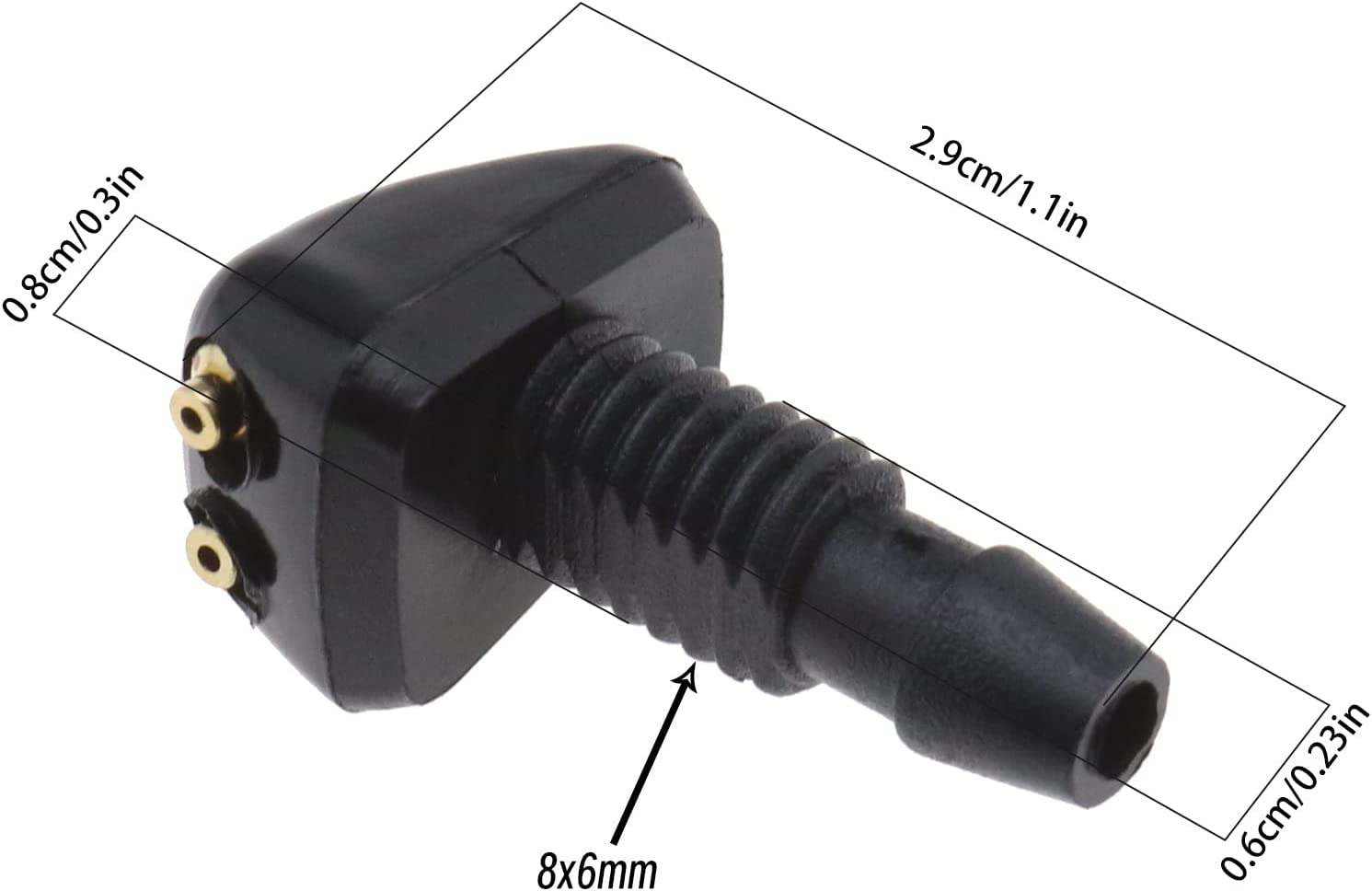 Emsea 4Pcs Car Front Windshield Wiper Washer Nozzles Windscreen Washer Wiper Spray Jet Universal Car Front Window Washer Nozzles image number 3