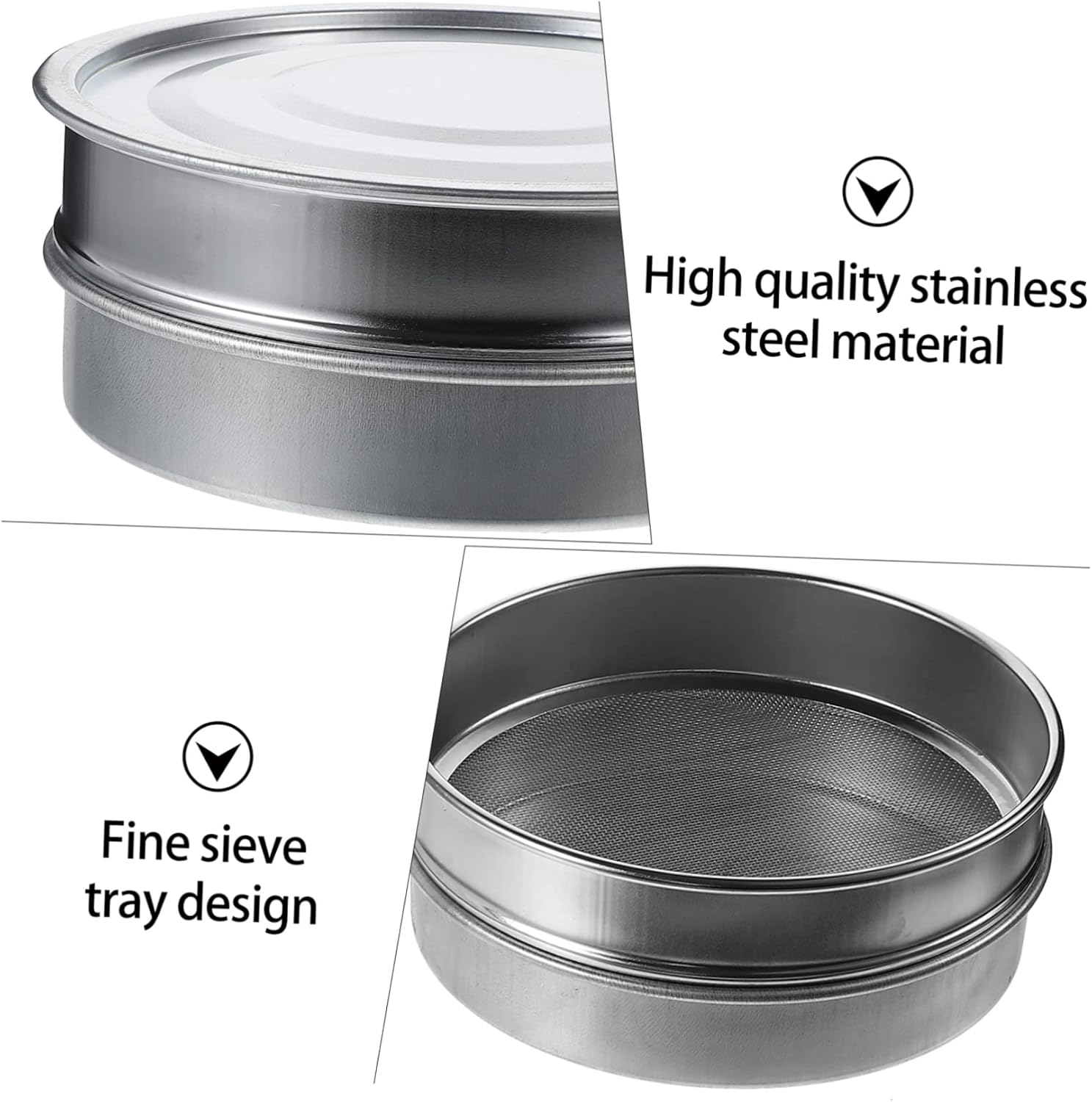 MOBUTOFU Stainless Steel Mesh Basins Sprouting Tray Set Plant Nursery Pots Gardening Device Water Tray for Bean Sprouts image number 5