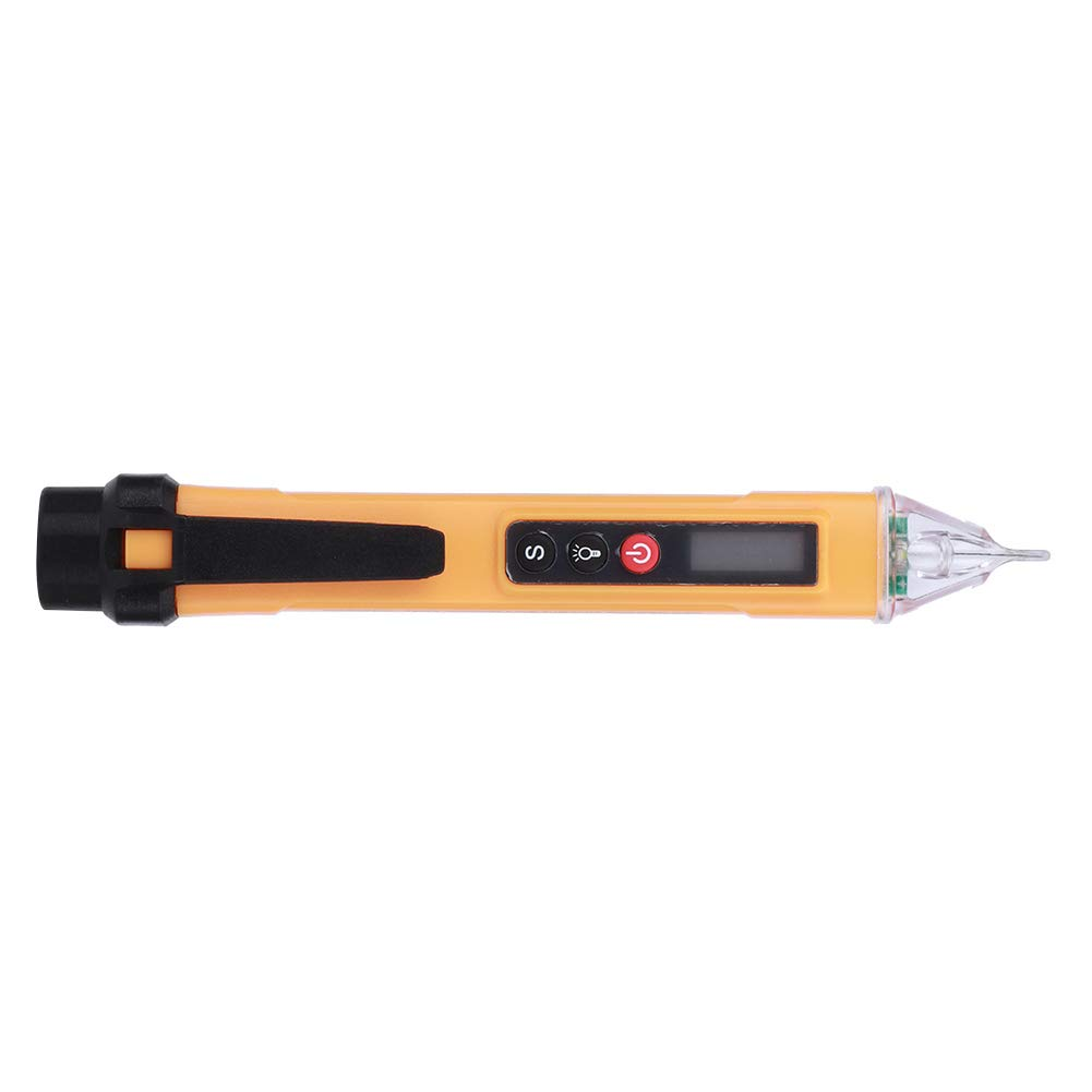 Digital Noncontact Voltage Tester Pen AC12 Detector Test Pen Measuring Instrument (Yellow + Black) - Black+Red image number 6