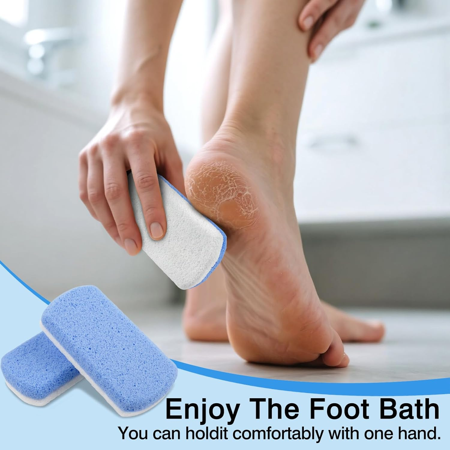 Durable Callus Remover & Dual-Sided Foot Scrubber for Exfoliation and Pedicure ，2-Pack Glass Pumice Stones image number 1