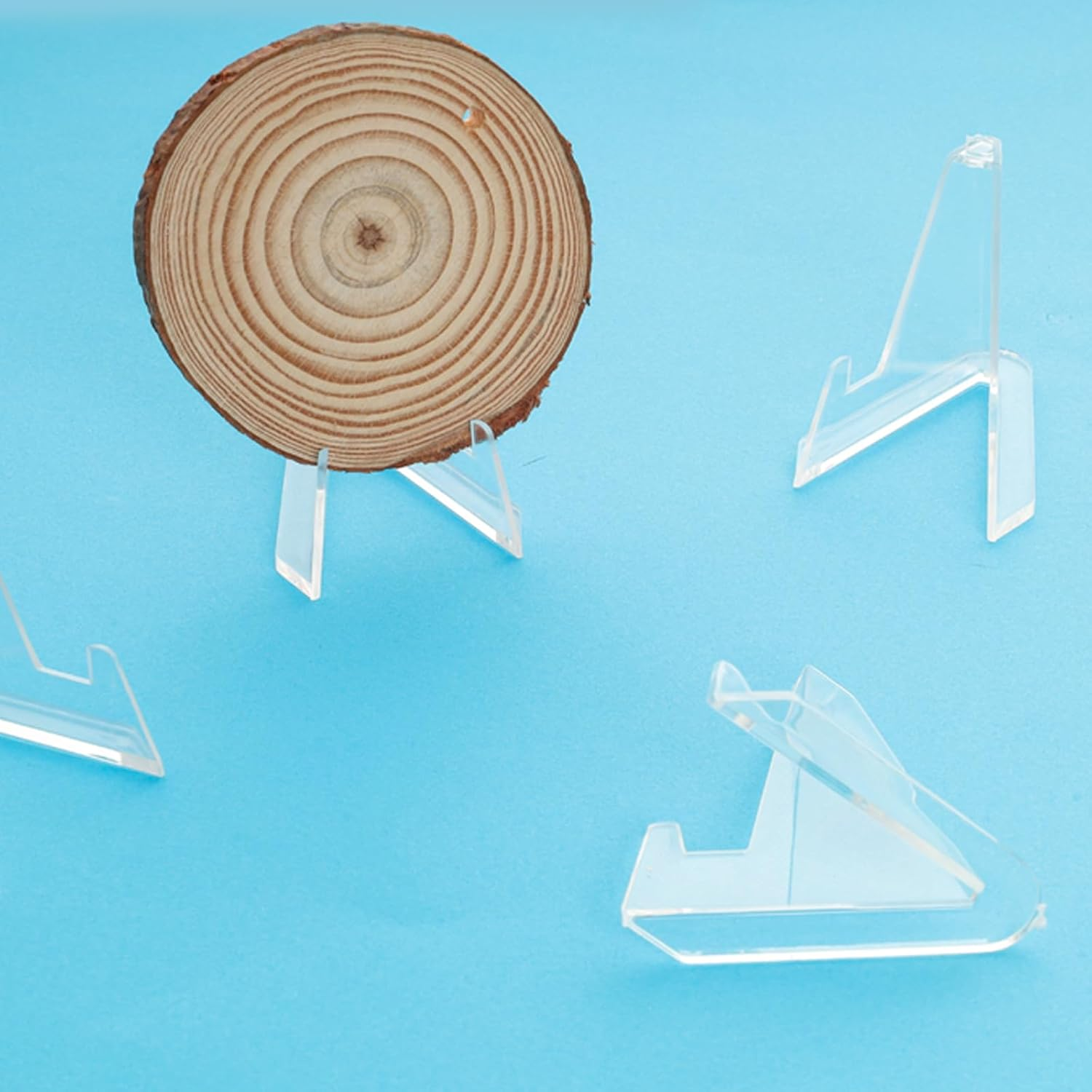 30 Packs Card Display Stand Acrylic Easel Stands Coin Display Easel Holder Mini Card Stands Sports Card Holder for Coin Graded Card Challenge Medals Sports Card Baseball Card Trading Card image number 3