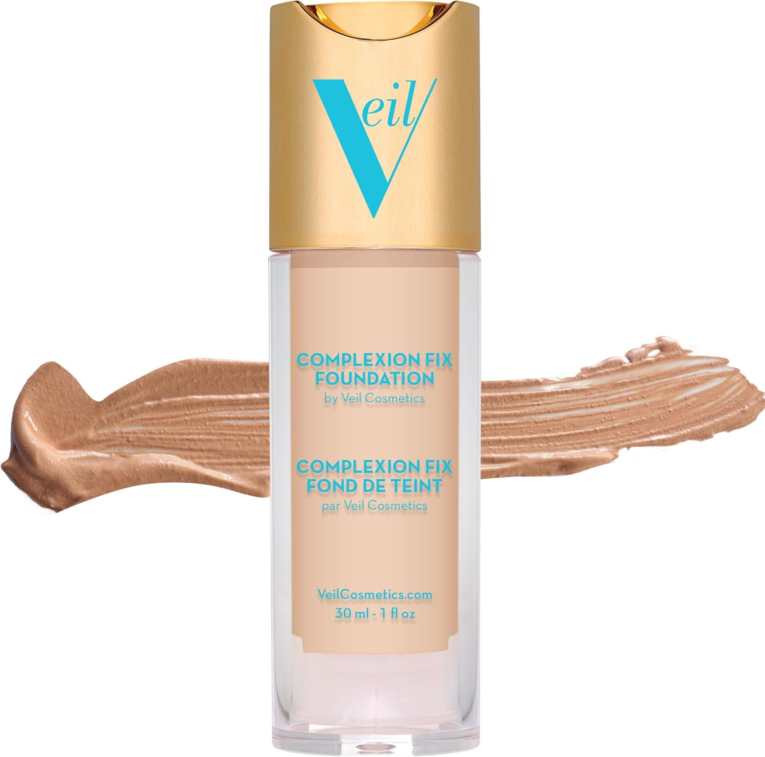 Veil Cosmetics Sunset Skin Liquid Foundation (2N) Makeup for All Skin Types | Vegan & Cruelty-Free | Oil Free | Paraben Free