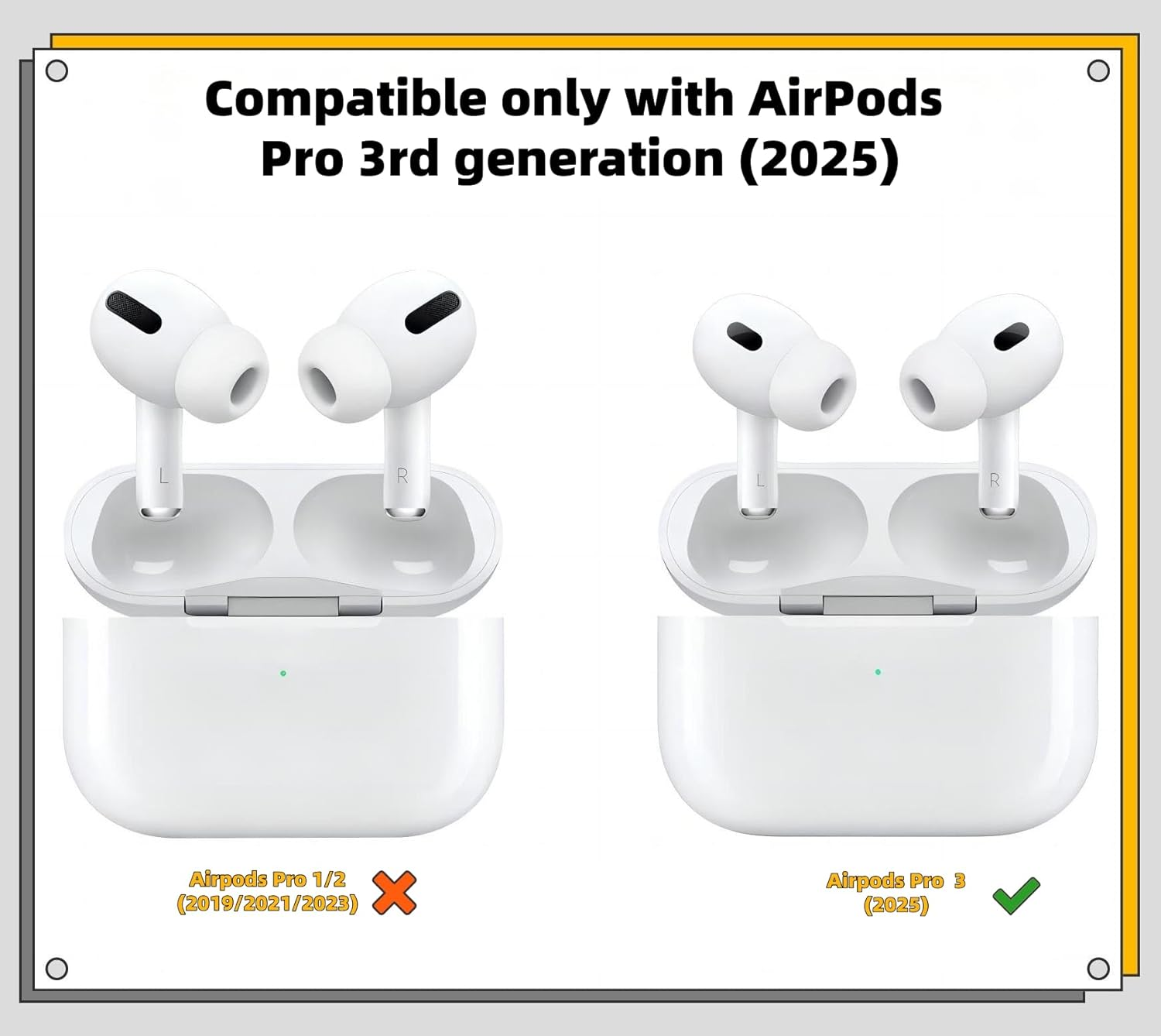 4 Pair Replacement Ear Tips for 2025 Airpods Pro 3 with 2 Pieces 3 In1 Cleaning Pen, White Silicone Ear Tips with Portable Storage Box (White 4Pairs-M) image number 3
