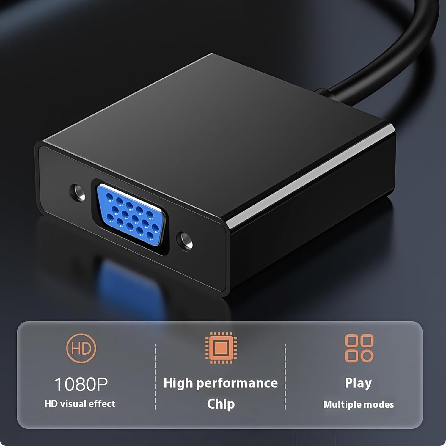 OUGCYG HDMI to VGA, Gold-Plated Adapter (Male to Female) for Computer, Desktop, Laptop, PC, Monitor, Projector, HDTV, Chromebook, Raspberry Pi, Roku, Xbox and More (5 Pack, Black) image number 4