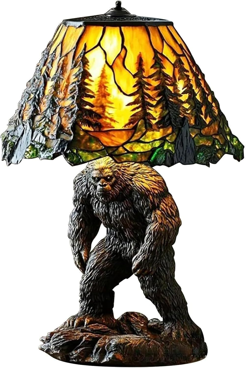 Gorilla Table Lamp, Animal Series Night Light, Handcrafted Stained Resin Animal Desk Lamp, Unique Home Decor Gift(20Cm) image number 3