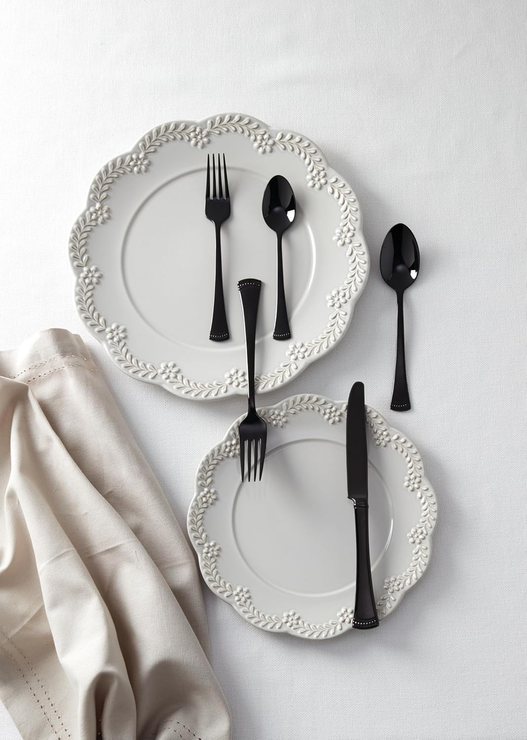 Lenox Black Portola 20-Piece Mirror Flatware Set, 3.30