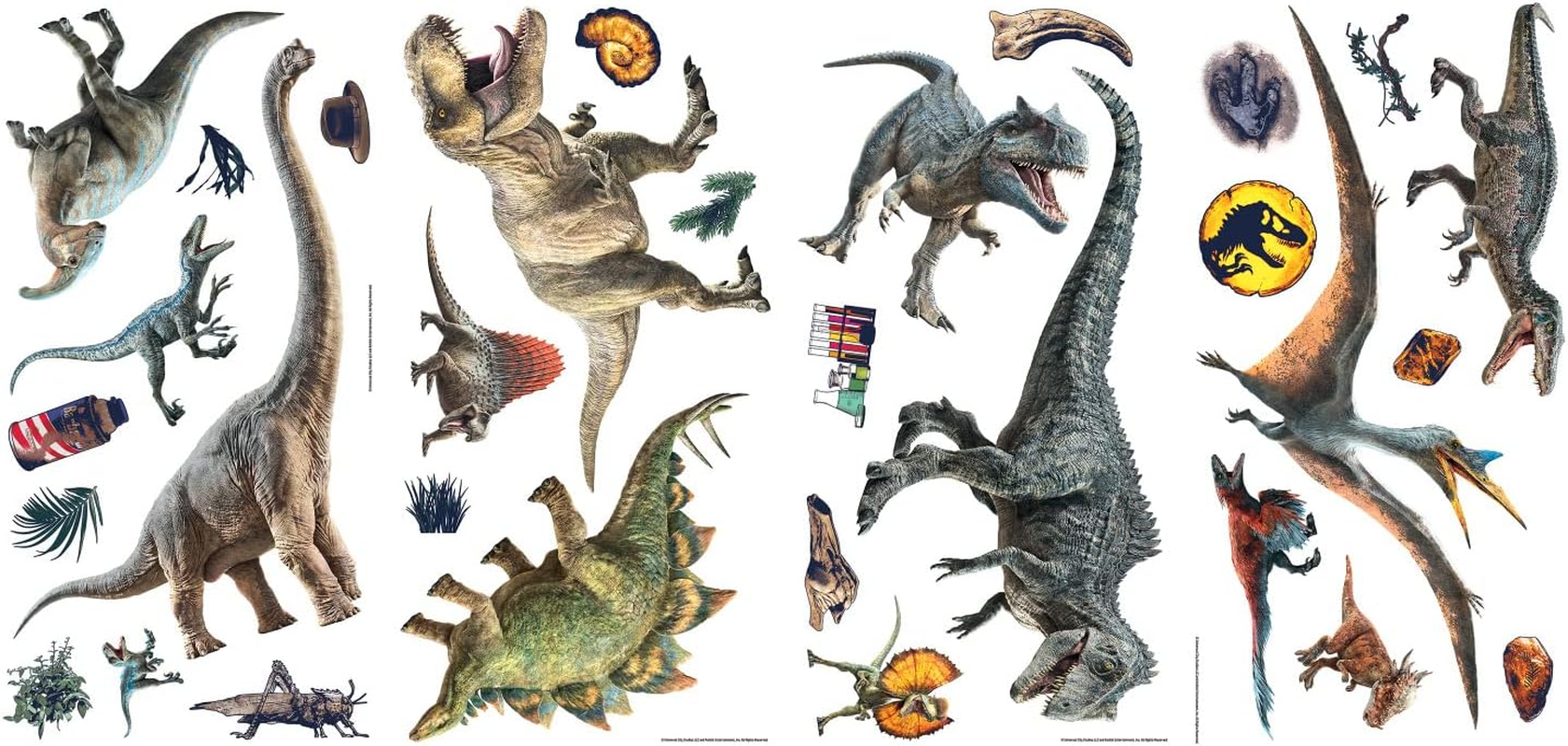 Jurassic World Dominion Peel and Stick Wall Decals by Roommates, RMK5177SCS