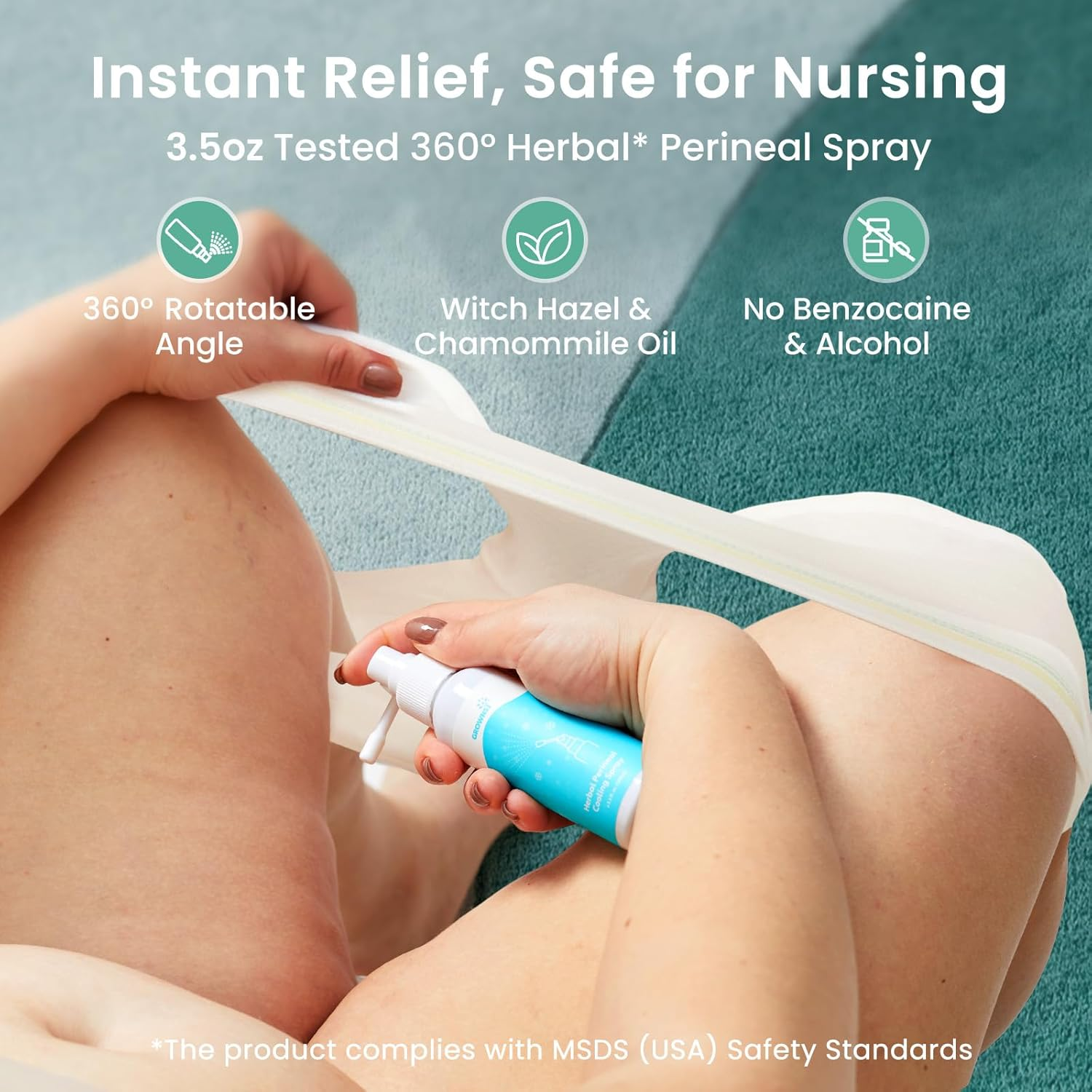 GROWNSY Postpartum Mom & Baby Essential Kits, Recovery Kit for Labor &Delivery with Hospital Essentials Women after Birth, Includes PERI Bottle, Herbal Cooling Spray, Liners &More, White,Blue