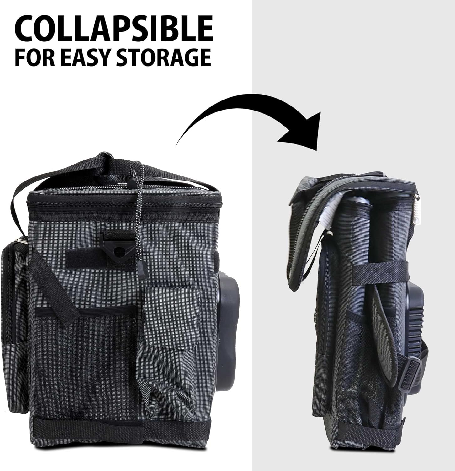 Koolatron 12V Electric Cool Bag, 25L, Thermoelectric Soft Cooler Bag, 12 Volt DC Connection, Foldable Storage, Plug in Iceless Portable Picnic Bag, for Work Travel Vehicle Car, Truck, Gray/Black image number 4