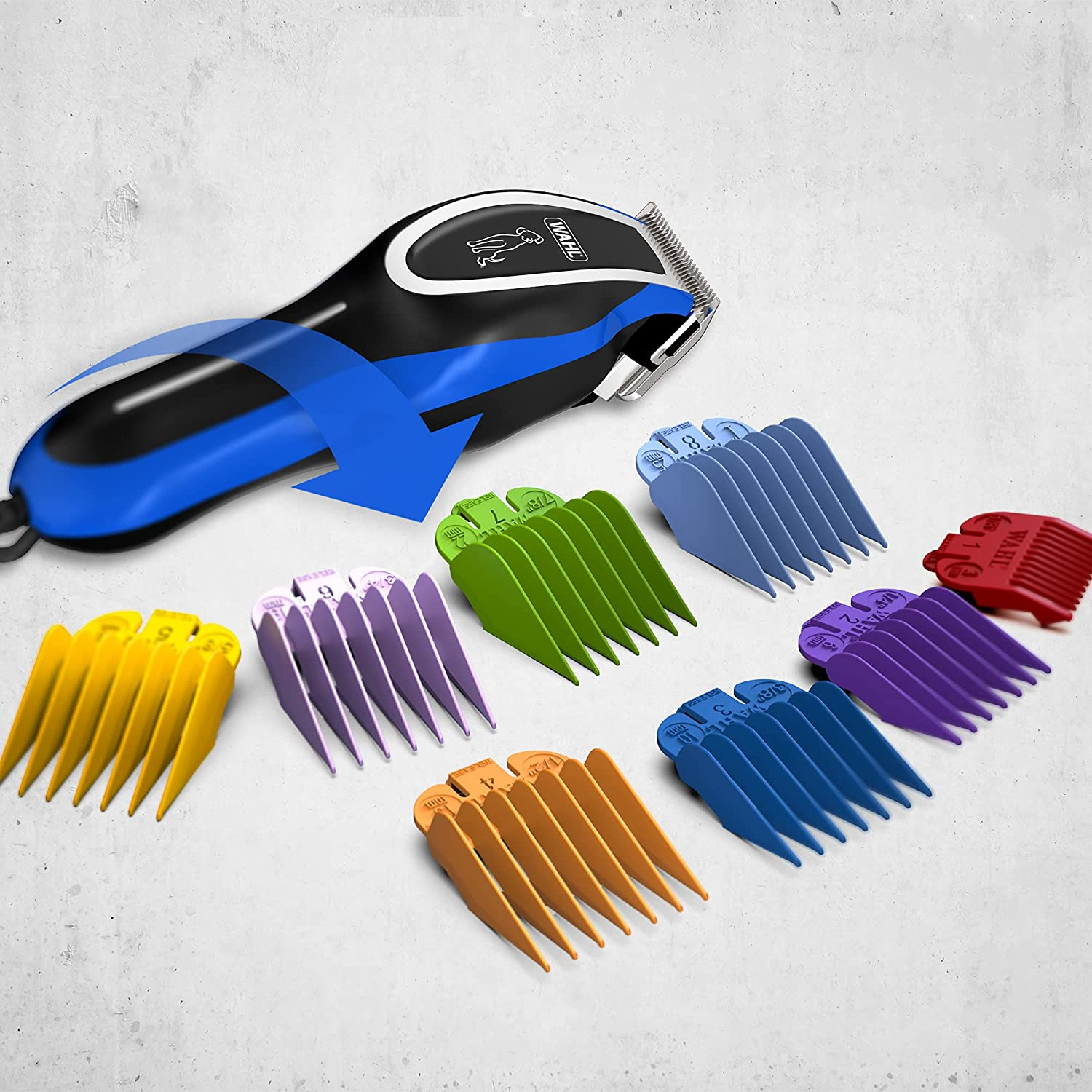 Wahl Dog Clippers, U-Clip Dog Grooming Kit with Colour Coded Combs, Full Coat Dog Grooming Clippers, Low Noise Corded Pet Clippers image number 5