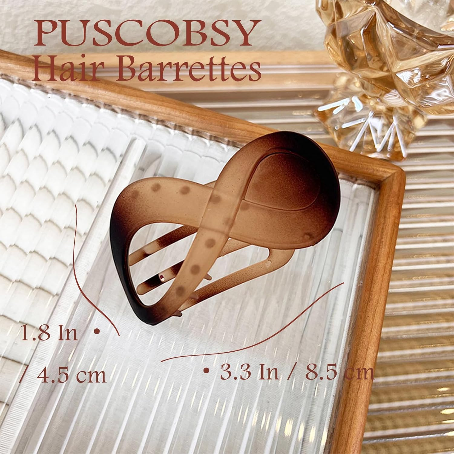 PUSCOBSY 2 Pack Flat Hair Claw Clips Medium Matte Hair Jaw Clips French Concord Duck Billed Hair Clamps Barrettes Hair Accessories for Women and Girls image number 1