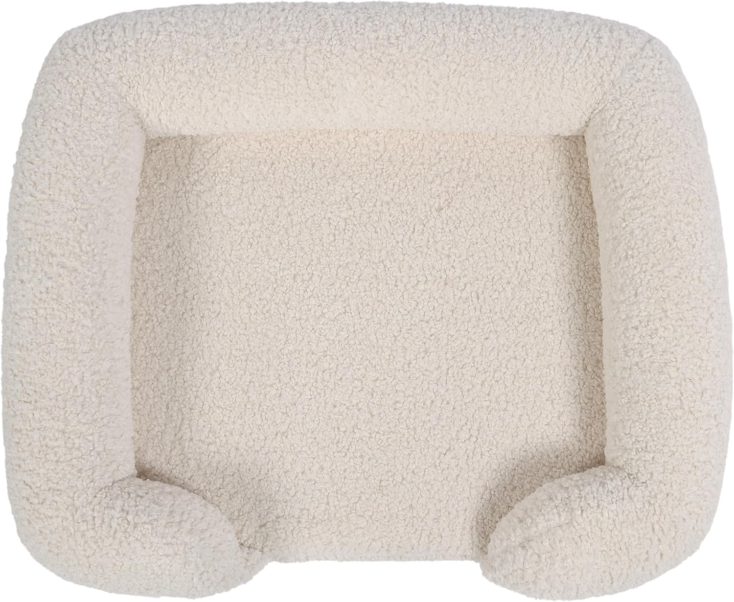 Charlie'S Boucle Style Ultra - Soft Teddy Fleece Orthopedic Memory Foam Calming Dog Cat Pet Sofa Bed Head and Neck Support - Cream Large 120X89X6Cm+15Cm image number 4