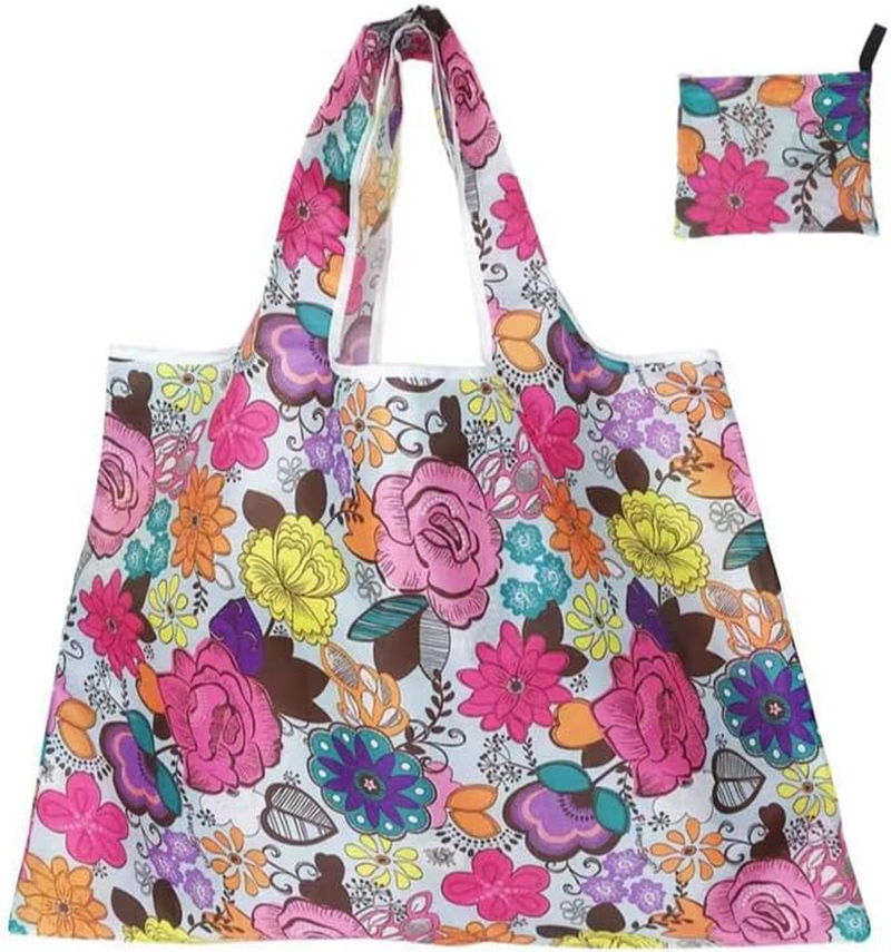 Extra-Large 22L Heavy Duty Hold up to 20Kg Foldable Nylon Tote Bag - Durable, Reusable Shopping & Travel Shoulder Bag with Wrist Strap for Men and Women image number 2