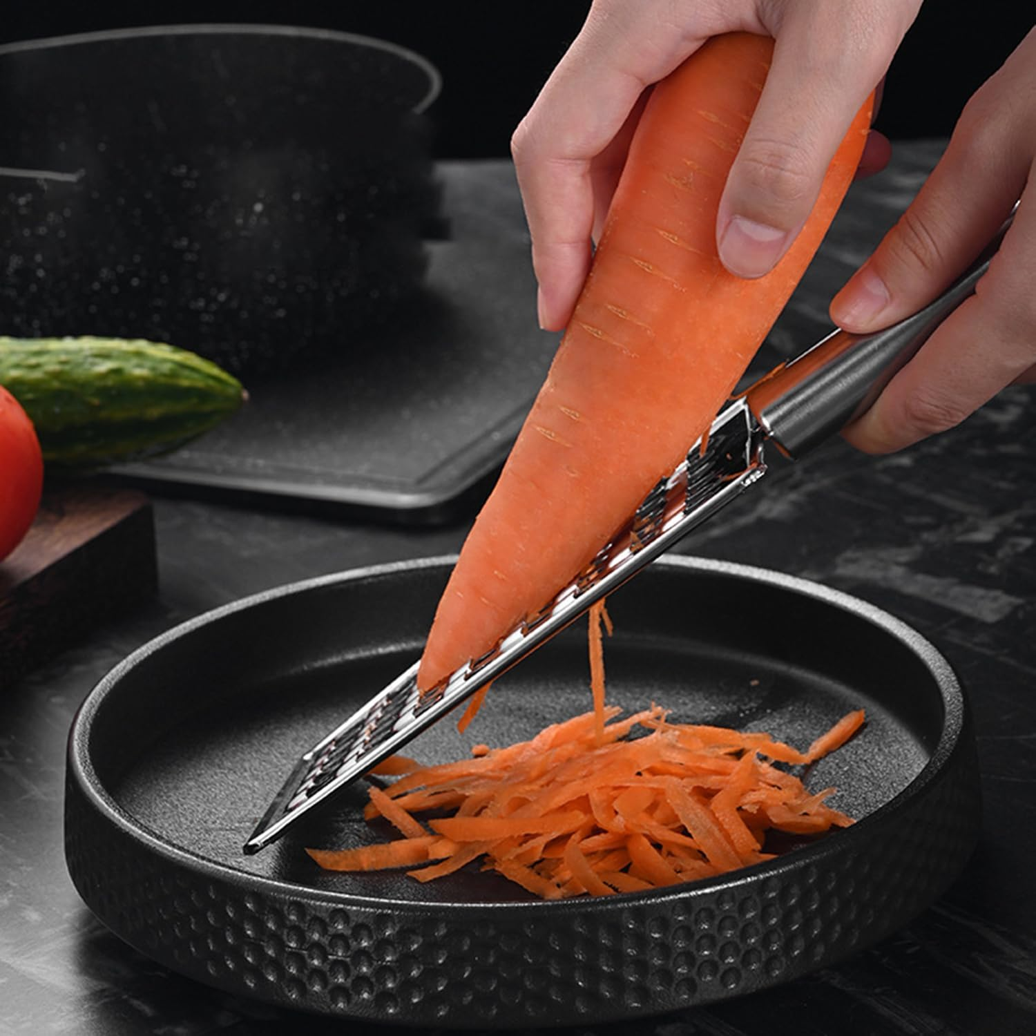 Professional Stainless Steel Cheese Grater Handheld Kitchen Grater for Cheese, Ginger, Chocolate & Spices Versatile Metal Grater for Effortless Shredding and Zesting (3 Pcs) image number 2