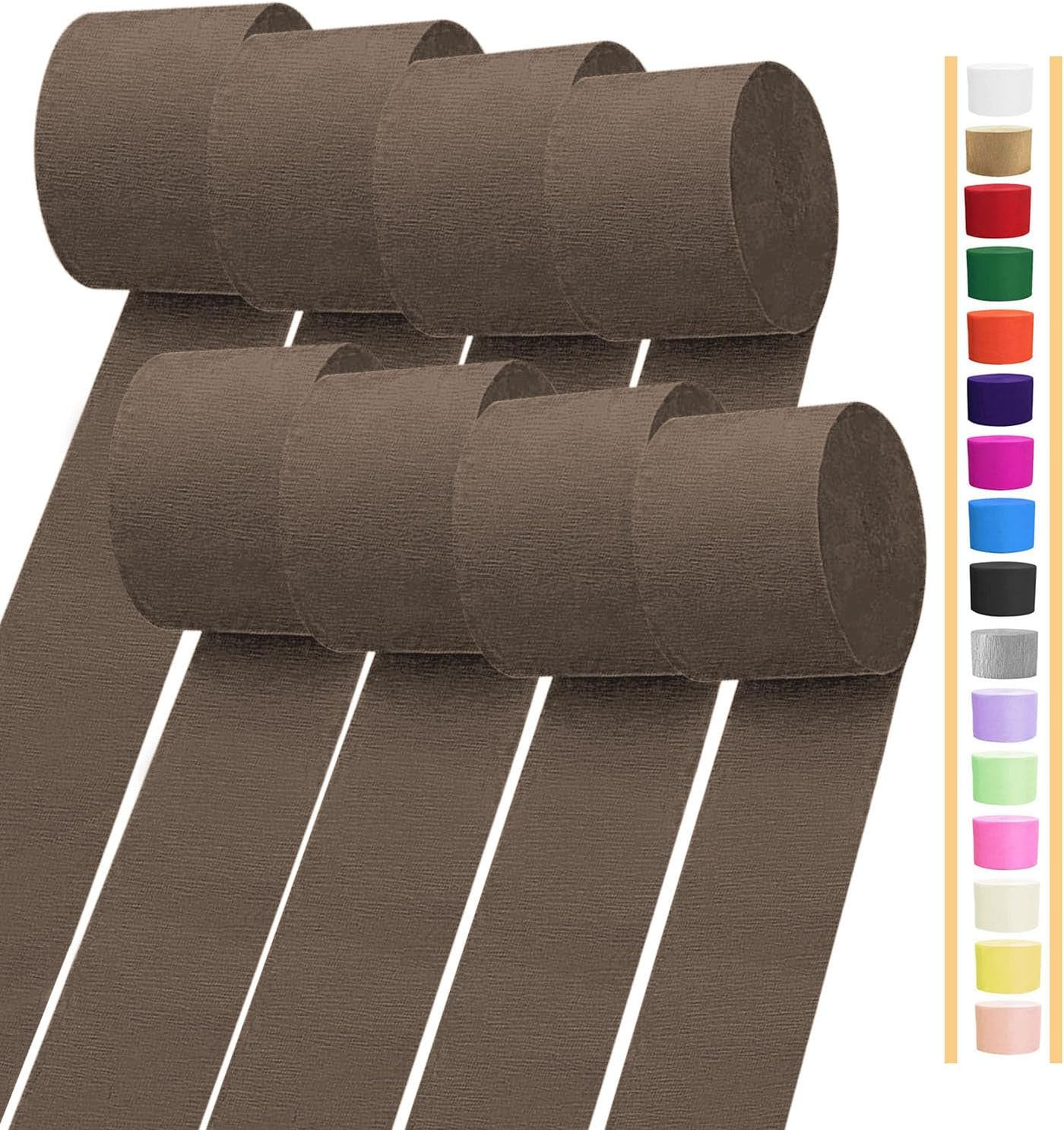 Gold Crepe Paper Streamers 6 Rolls for Party Streamers Decorations Birthday Wedding Baby Bridal Shower Backdrop Craft Supplies (1.8 Inch X 82 Ft/Roll，492Ft)