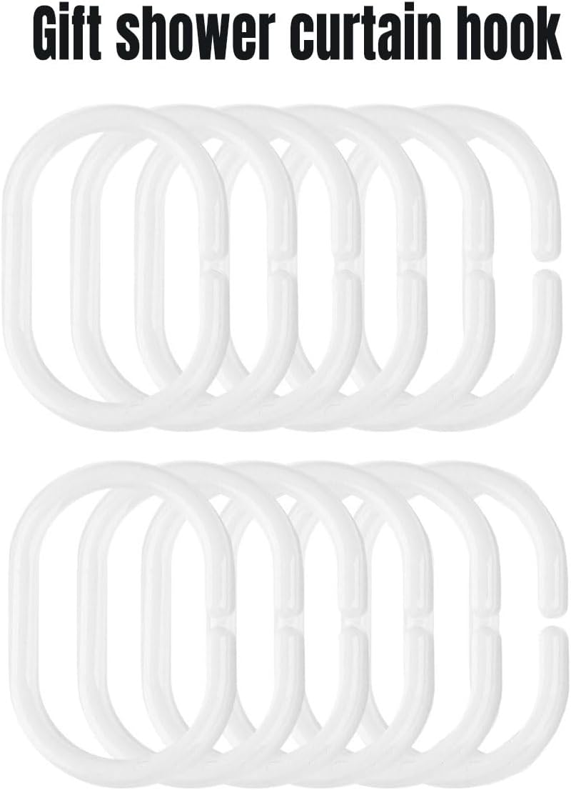 AIMALL Thickened White Fabric Shower Curtain, Polyester Waterproof Hotel-Grade Liner, Plain Color, Durable & Easy Care - Shower-Curtain-Blue image number 7