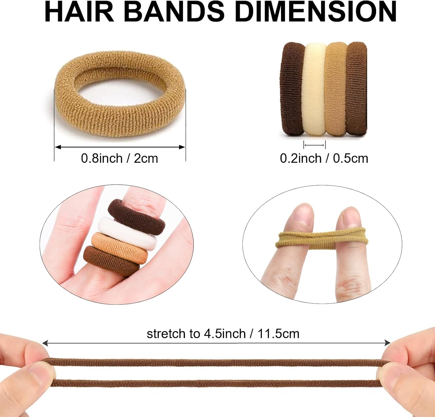 300PCS Baby Toddler Hair Ties, Cotton Seamless Hair Bands for Kids Girls Women, Fashion Braid Hair Holders 1.0Inch image number 3